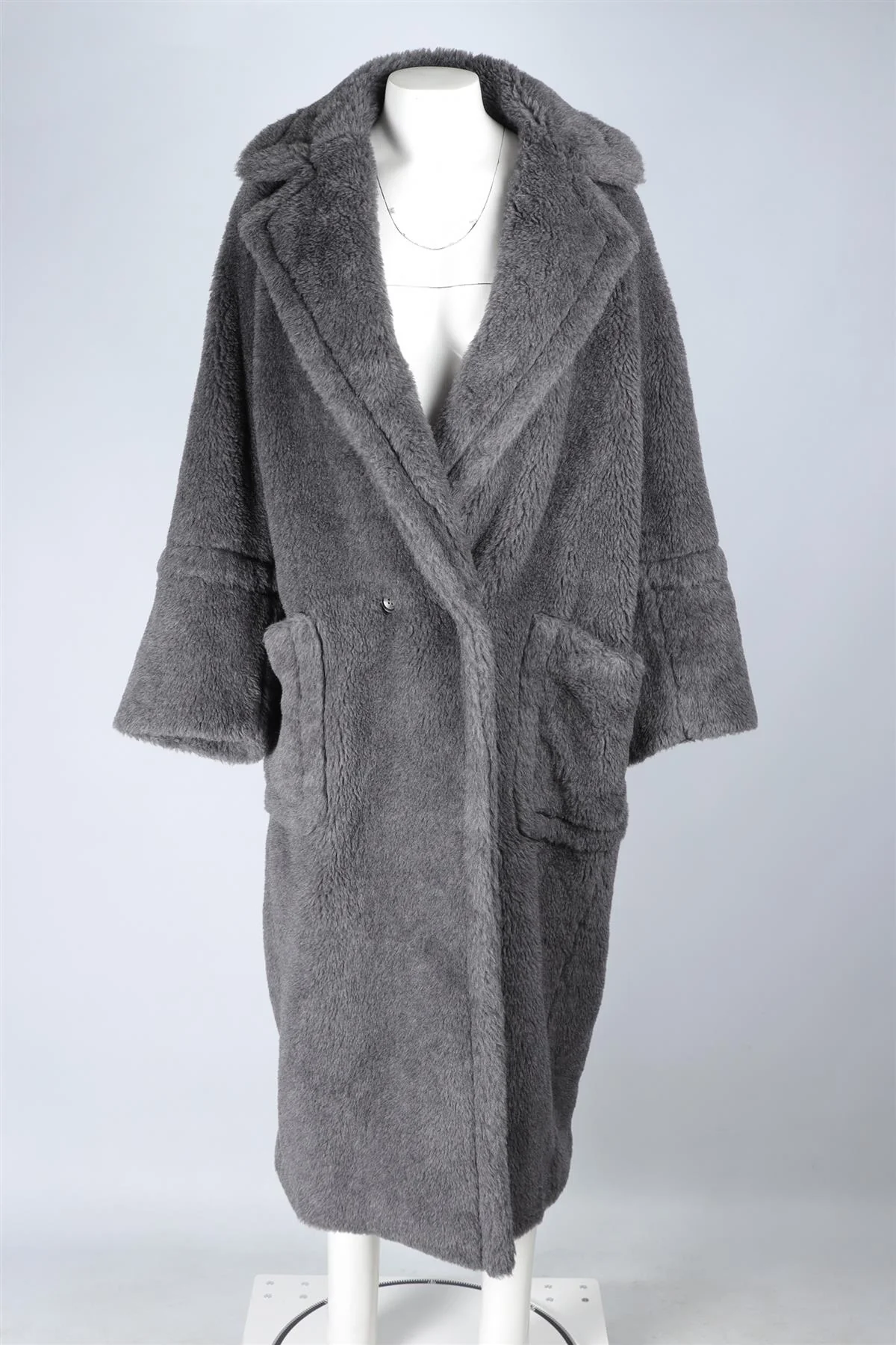 MAX MARA GREY KADIAK WOOL TEDDY COAT XSMALL - Image 2