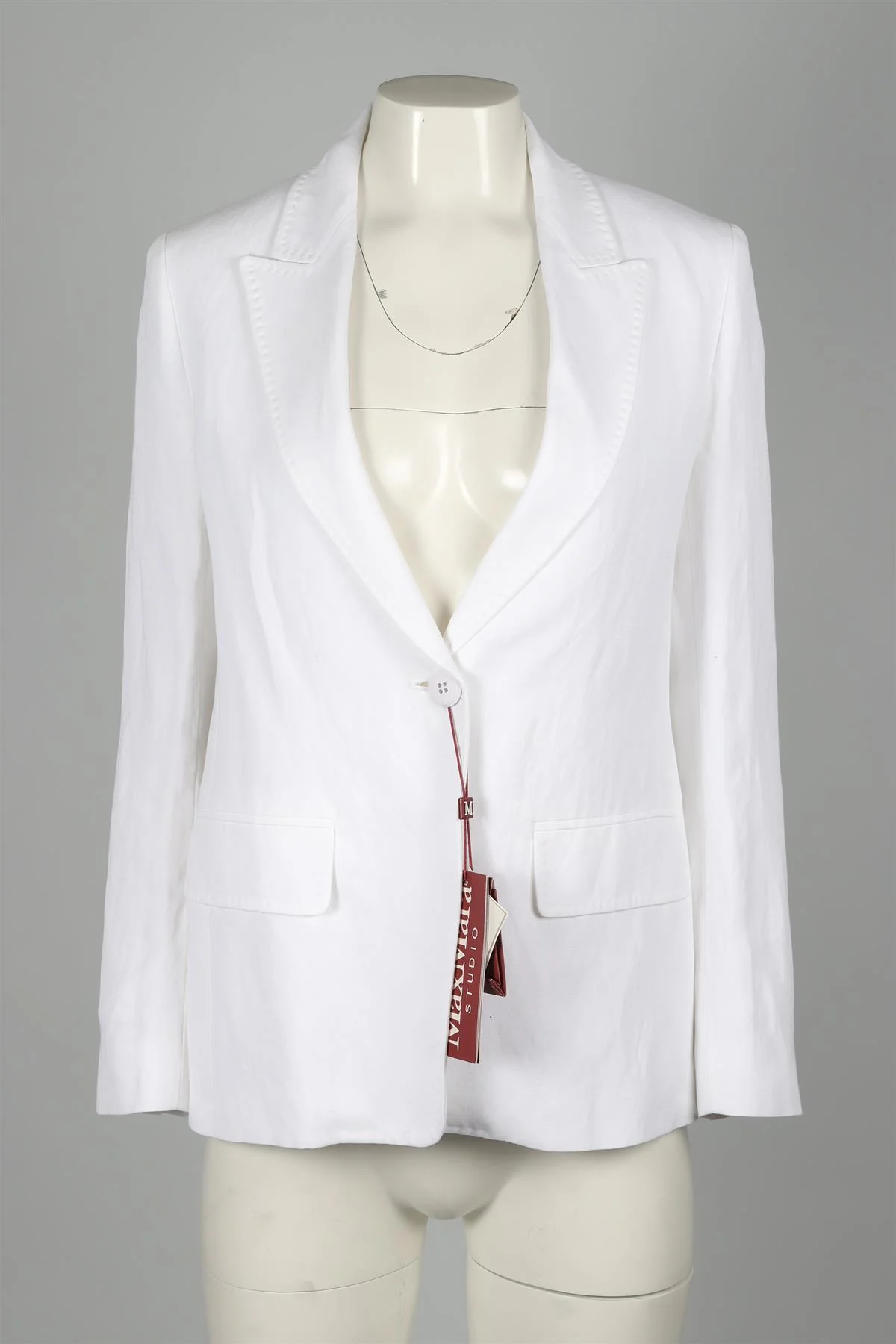 MAX MARA STUDIO WHITE LINEN BLAZER UK 10 - Image 2