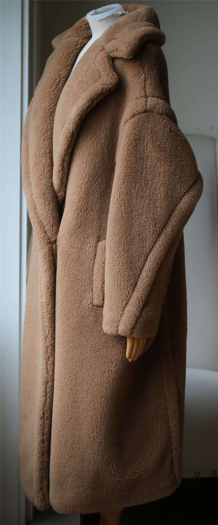 MAX MARA TEDDY BEAR CAMEL HAIR AND SILK BLEND COAT LARGE - Image 3