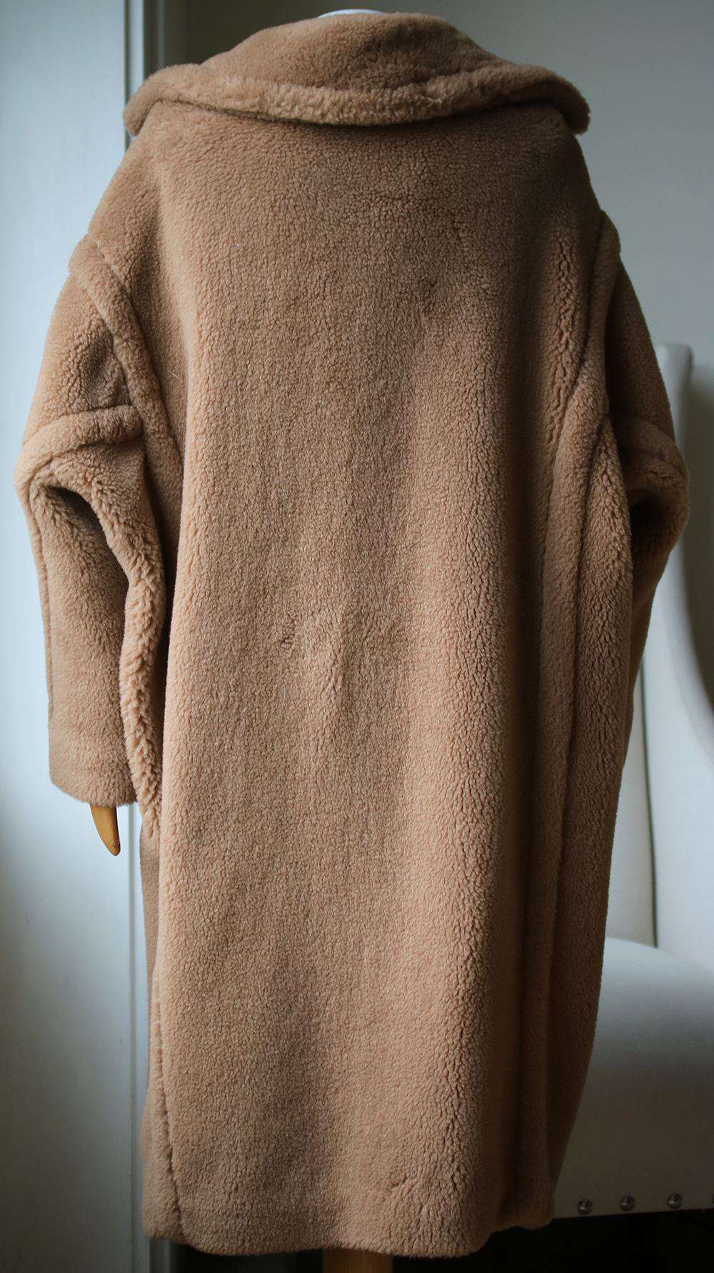 MAX MARA TEDDY BEAR CAMEL HAIR AND SILK BLEND COAT LARGE - Image 4