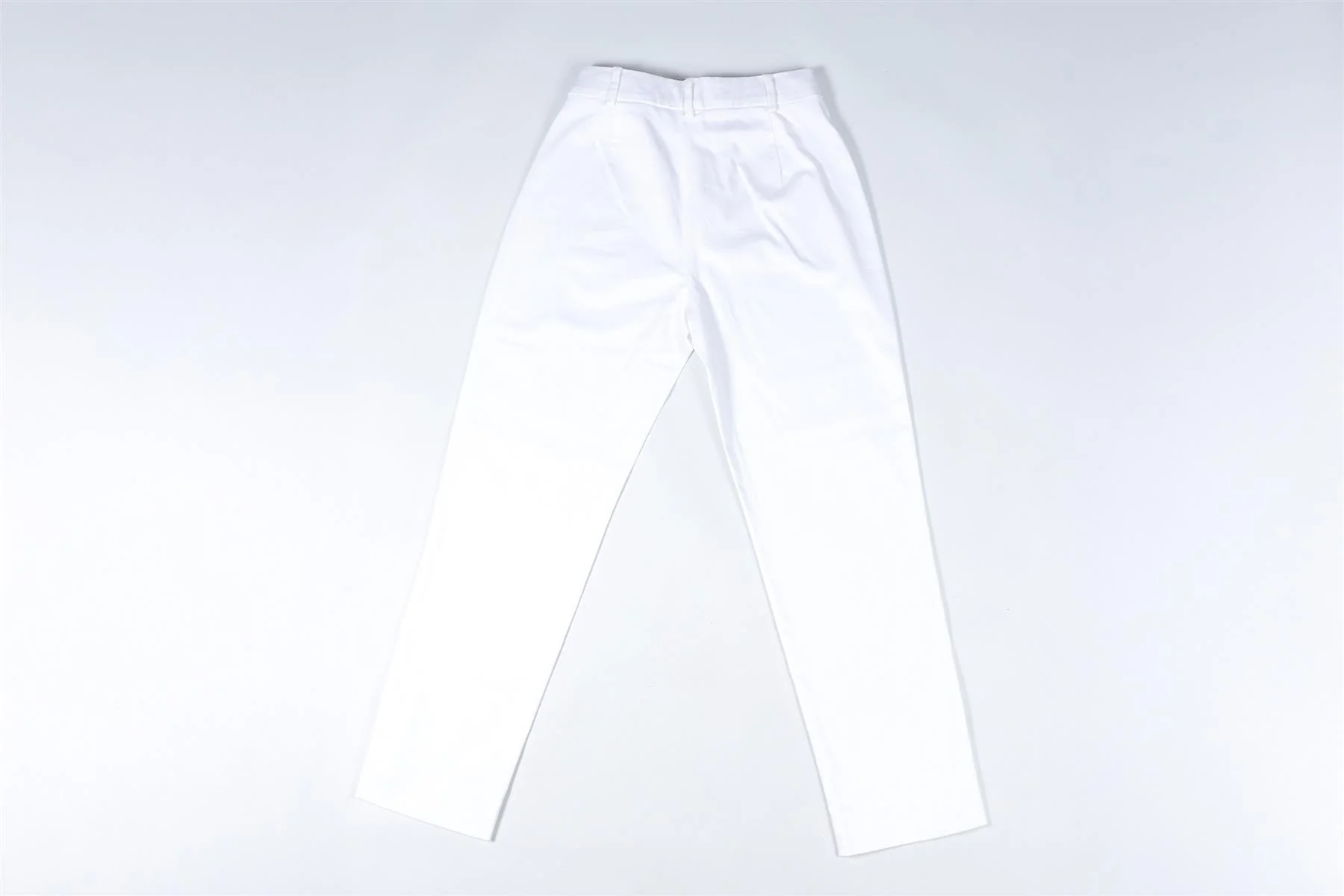 MAX MARA WHITE COTTON STRAIGHT LEG PANTS XSMALL - Image 5