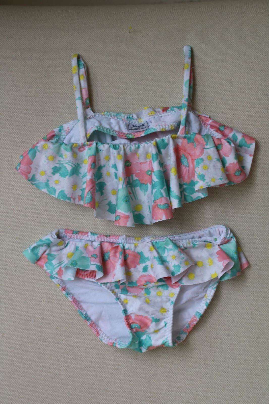 MAYORAL BABY GIRLS PINK FLORAL RUFFLE BIKINI 4 YEARS - Image 3