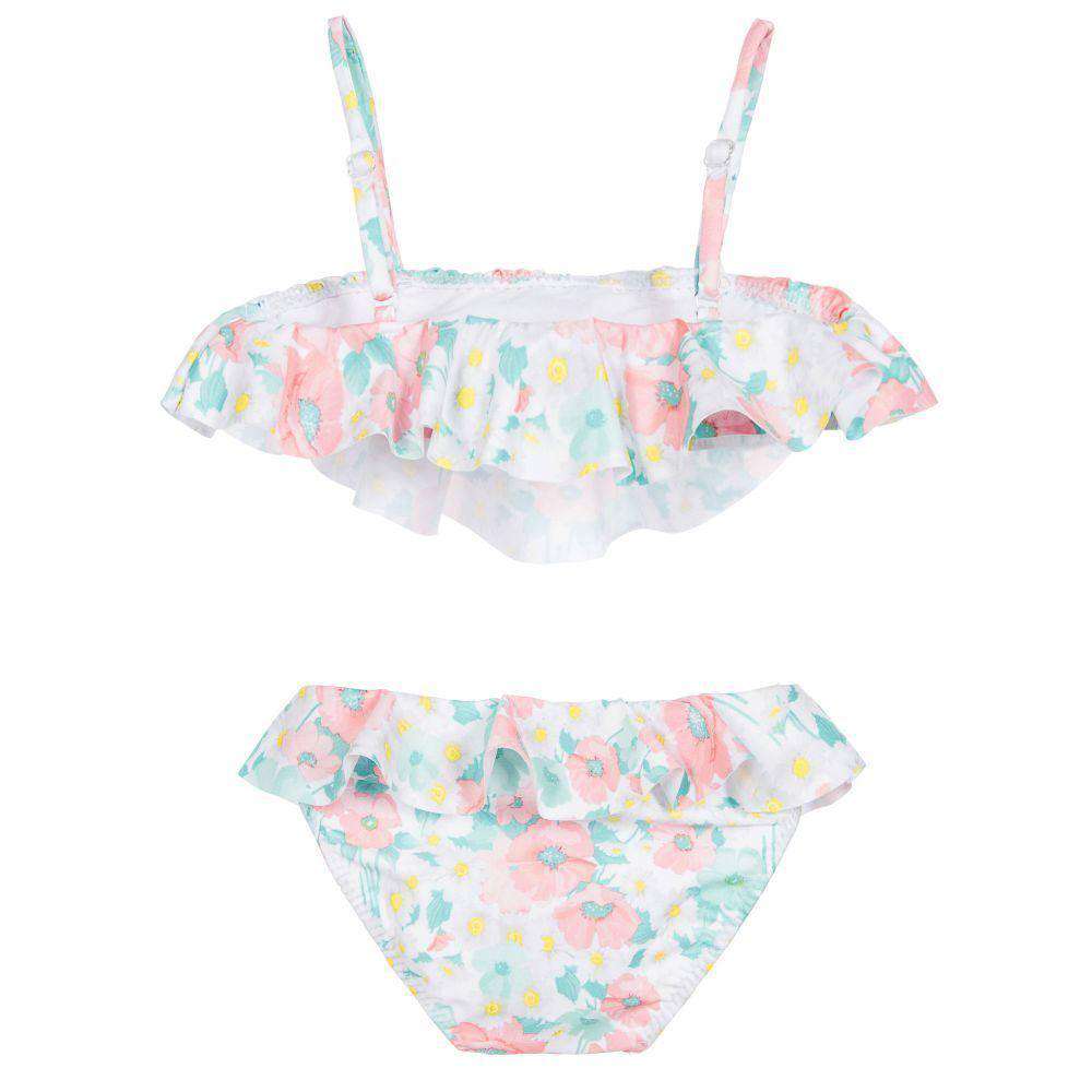 MAYORAL BABY GIRLS PINK FLORAL RUFFLE BIKINI 4 YEARS - Image 5