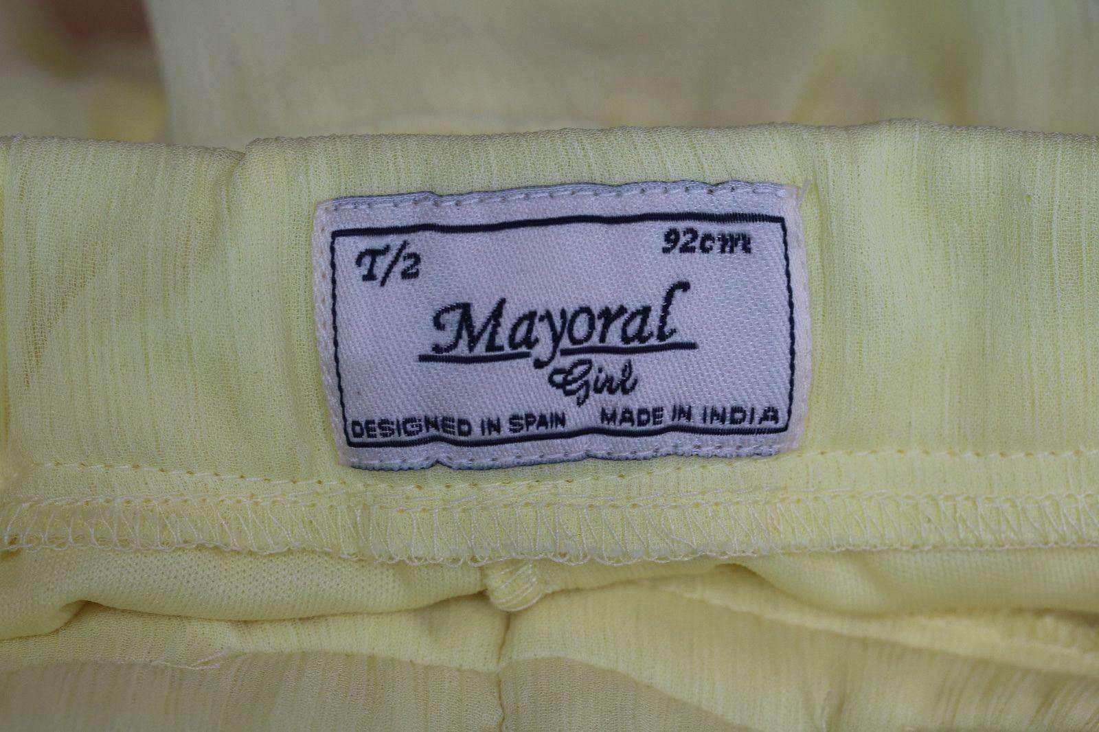 MAYORAL CHIC BABY GIRLS YELLOW CHIFFON RUFFLE SKORT 2 YEARS - Image 2