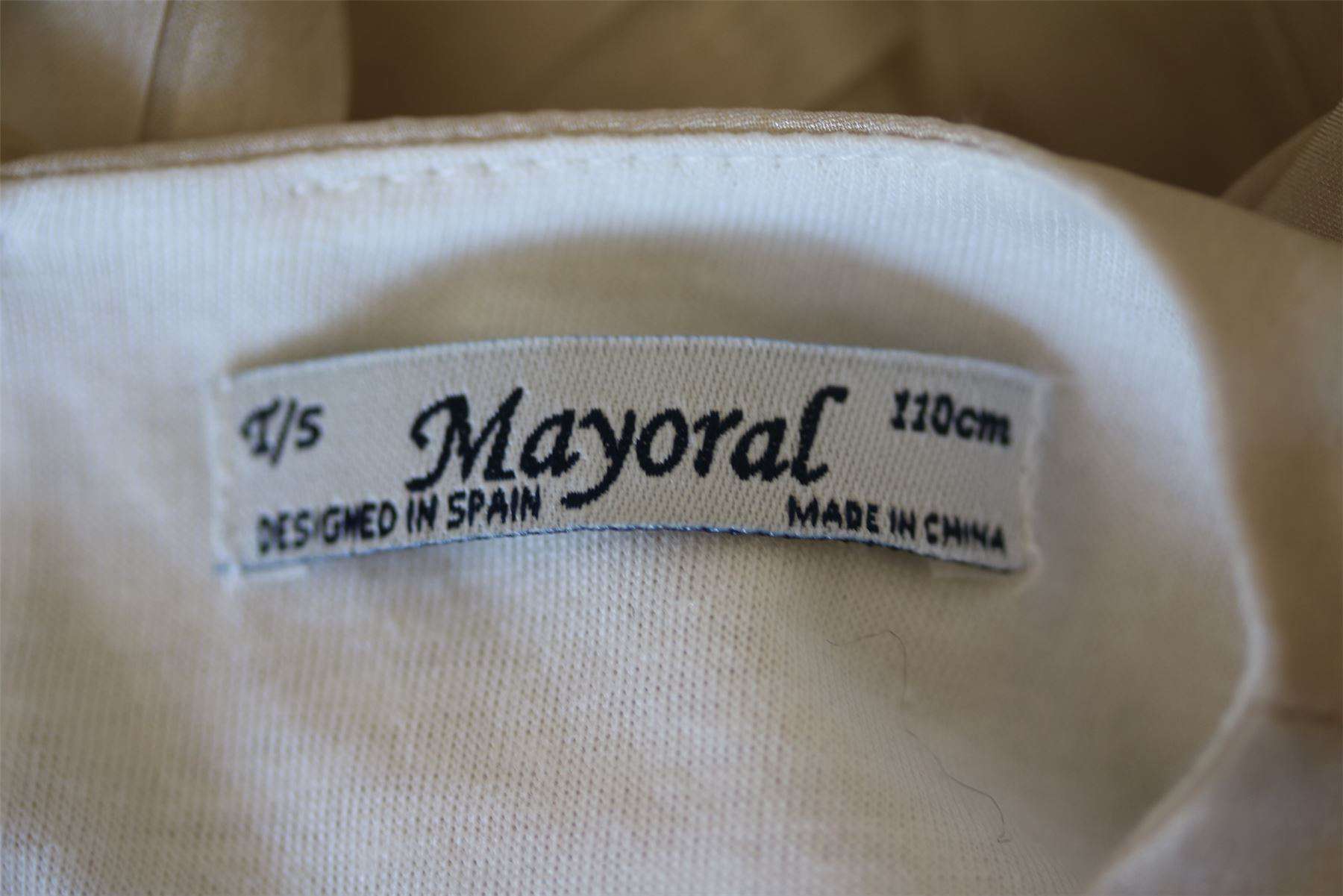MAYORAL CHIC GIRLS GOLD CHIFFON PLEATED DRESS 5 YEARS - Image 4