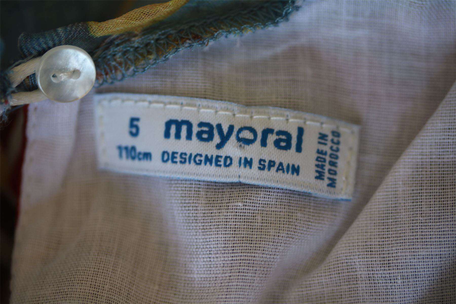 MAYORAL GIRLS BLUE & RED CHIFFON DRESS 5 YEARS - Image 3