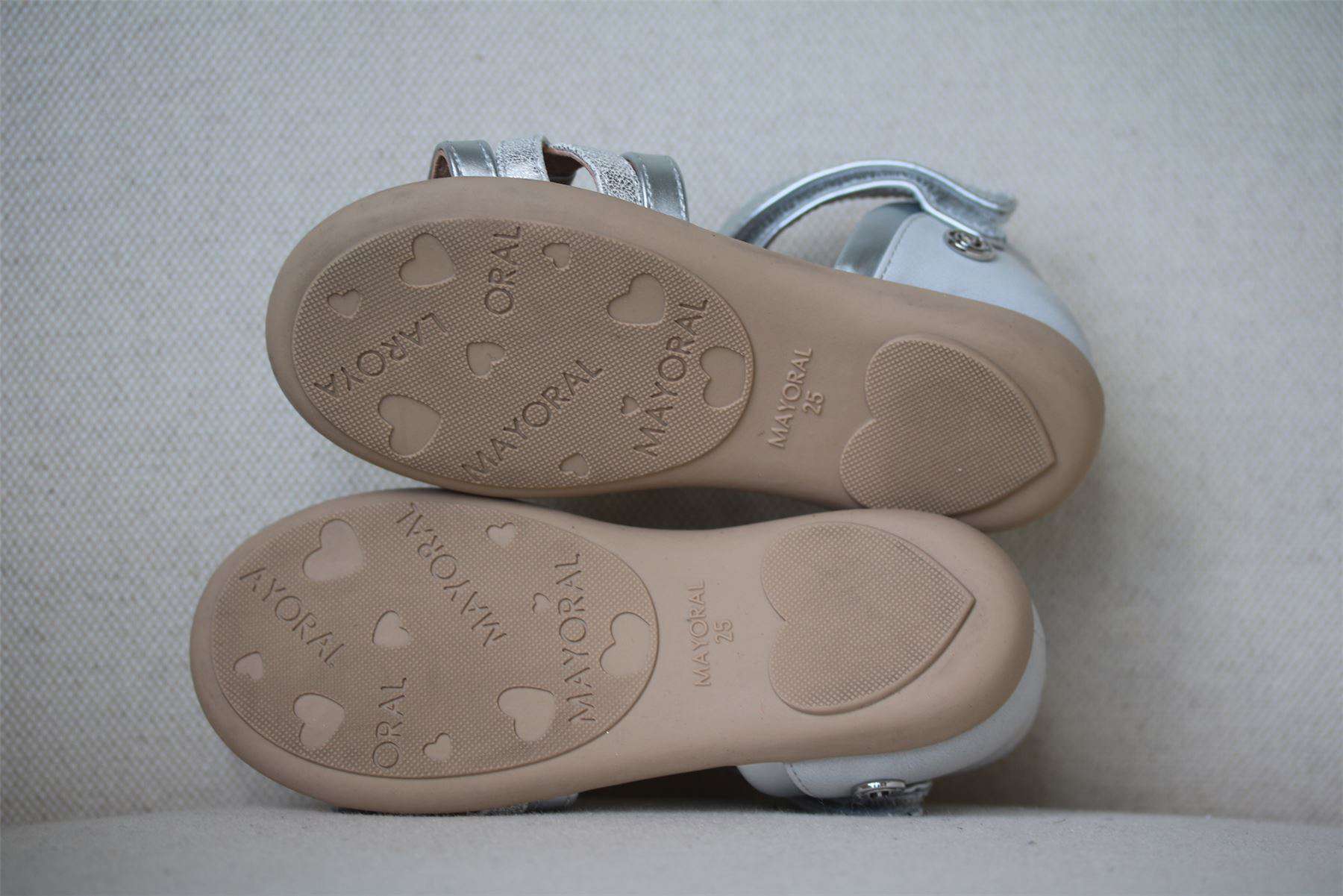 MAYORAL GIRLS SILVER SANDALS EU 25 UK 7.5 - Image 5