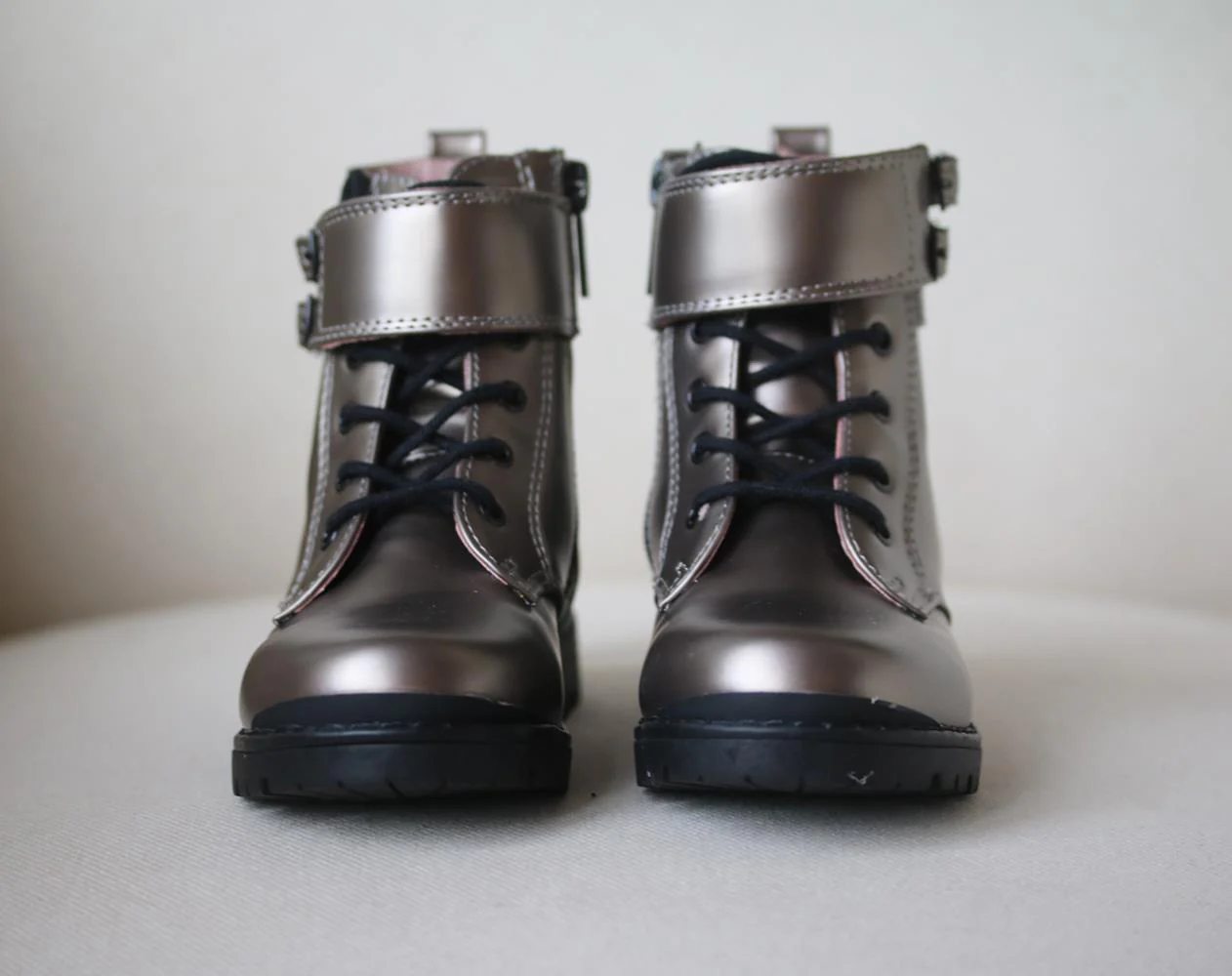 MAYORAL KIDS GIRLS METALLIC BIKER BOOTS EU 28 UK 10 - Image 3