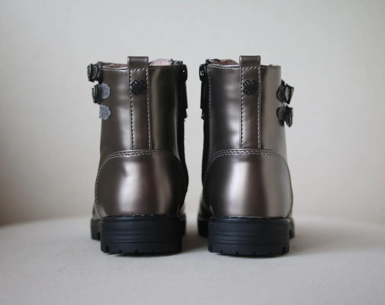MAYORAL KIDS GIRLS METALLIC BIKER BOOTS EU 28 UK 10 - Image 4