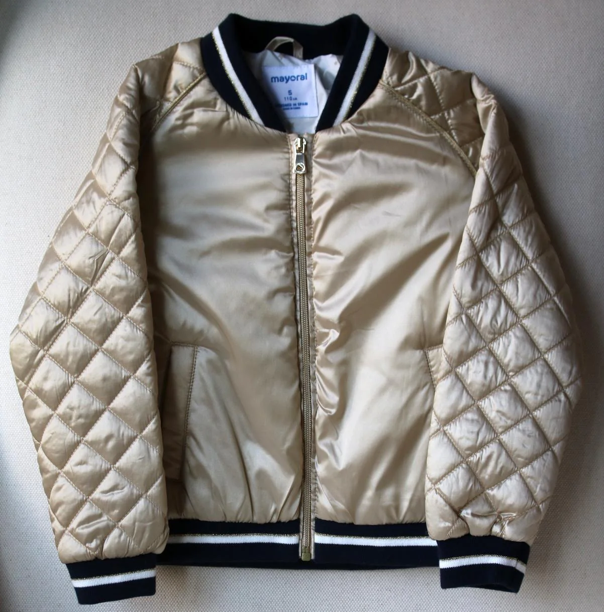 MAYORAL KIDS GIRLS QUILTED BOMBER JACKET 5 YEARS - Image 2