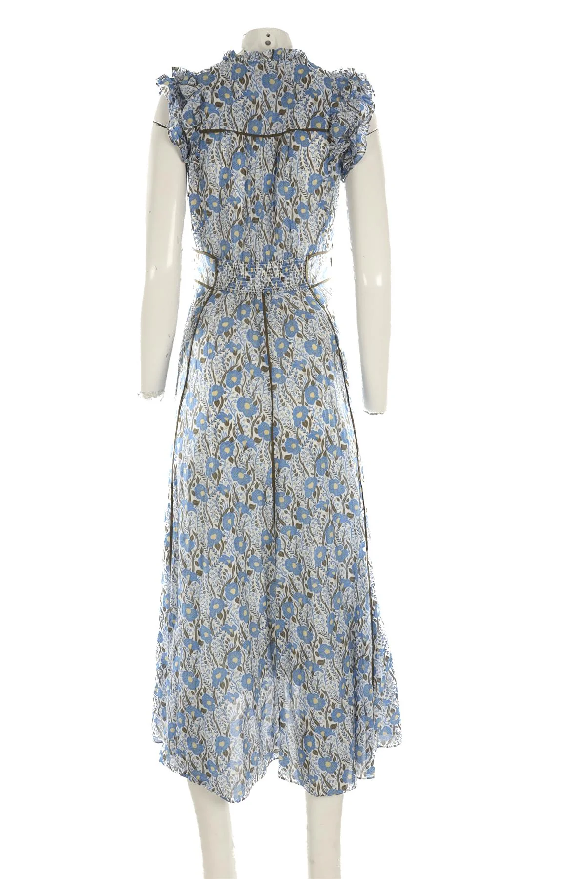 ME+EM BLUE COTTON MAXI DRESS UK 8 - Image 4