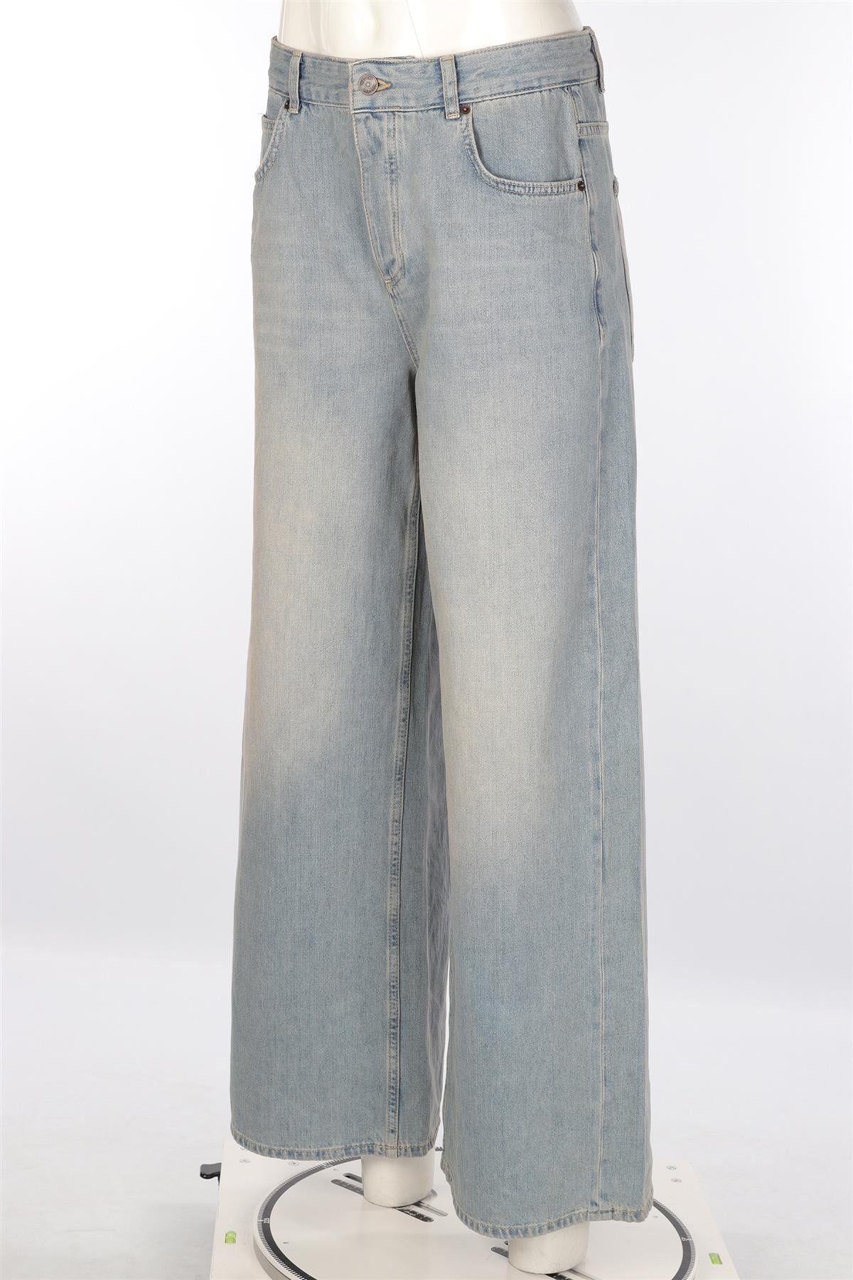 ME+EM BLUE DENIM LOW RISE WIDE LEG JEANS W28 UK 10 - Image 3