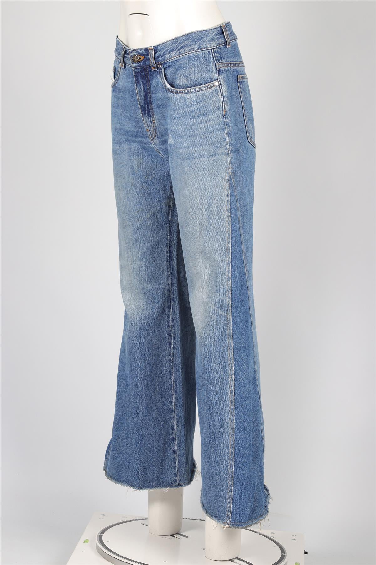ME+EM BLUE HIGH RISE WIDE LEG JEANS W27 UK 8-10 - Image 3