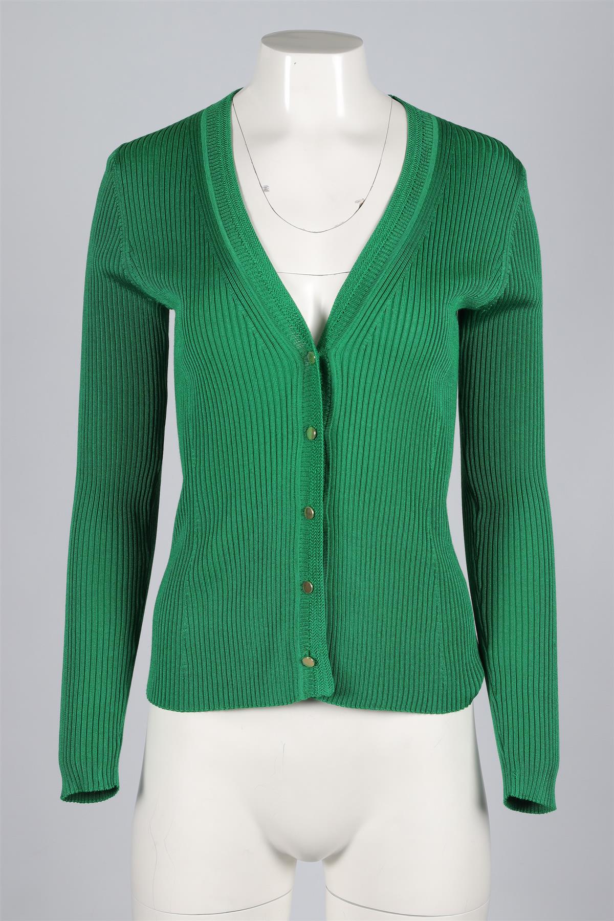 ME+EM GREEN COTTON CARDIGAN MEDIUM - Image 2