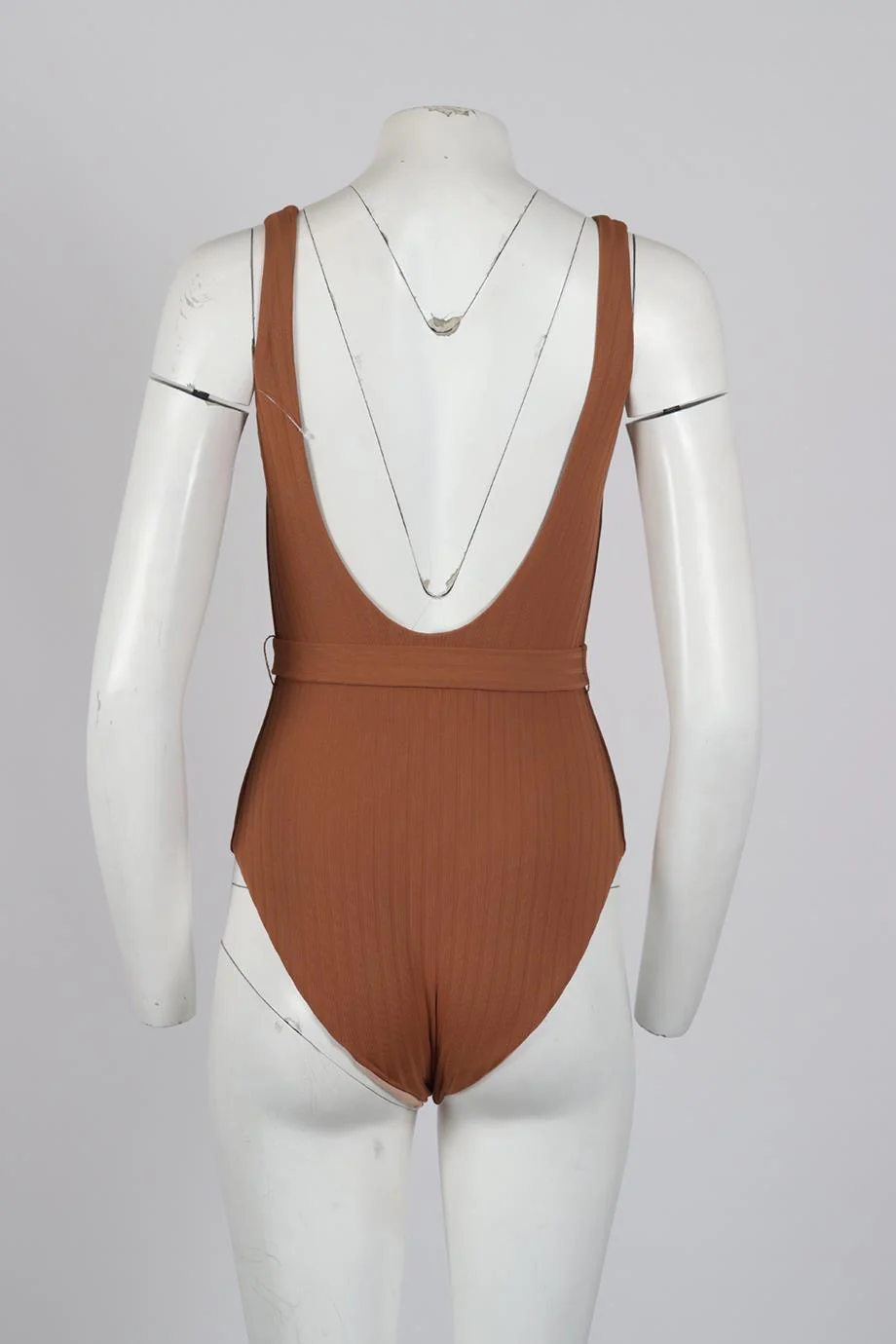 MELISSA OBADASH BELTED JERSEY SWIMSUIT UK 12 - Image 4