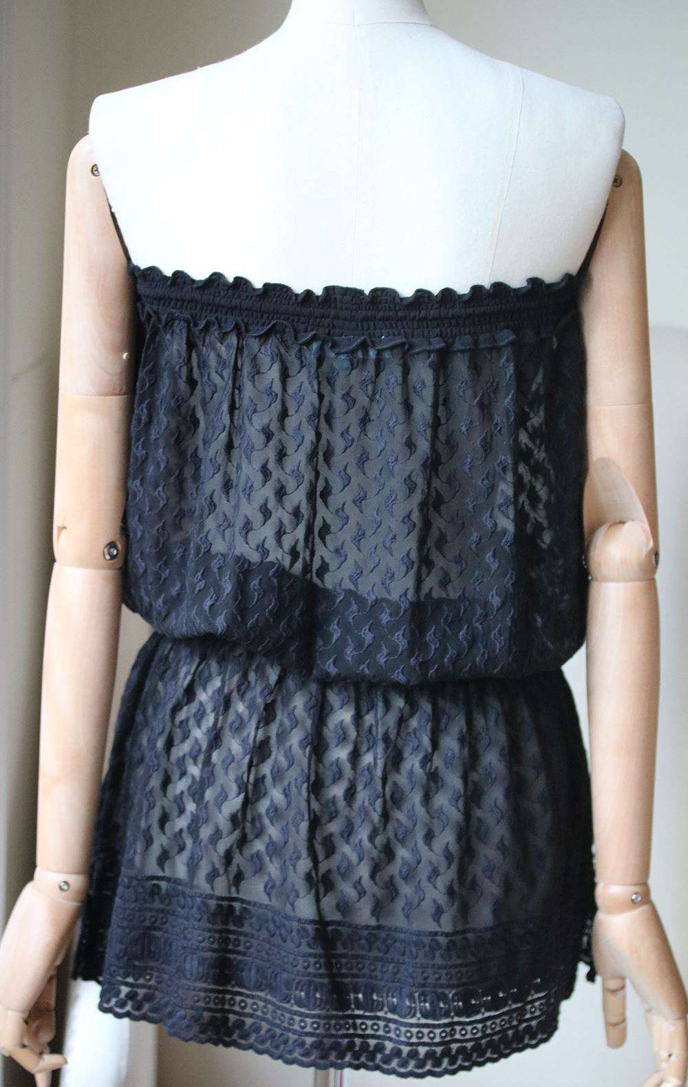 MELISSA ODABASH ADELA BLACK BANDEAU DRESS SMALL - Image 4