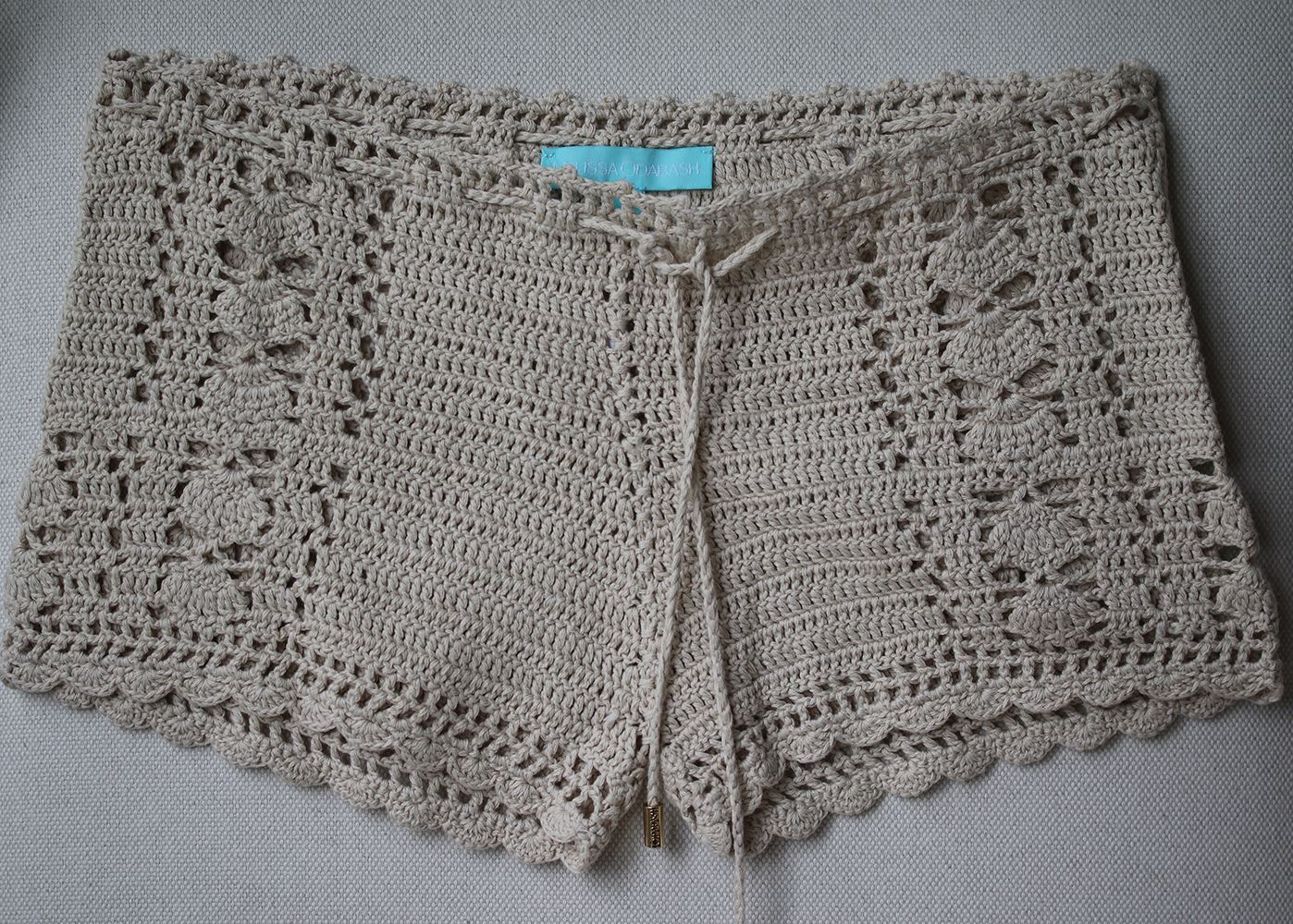 MELISSA ODABASH ALICIA CROCHET BLACK SHORTS SMALL - Image 2