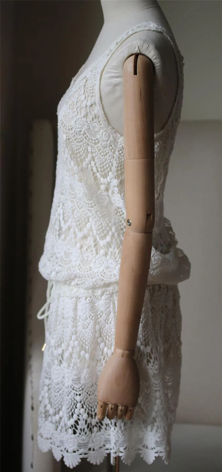 MELISSA ODABASH ALISON LACE MINI DRESS SMALL - Image 3