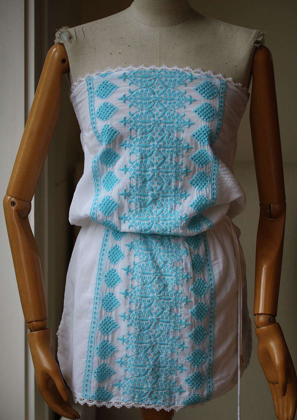 MELISSA ODABASH AMBER CROCHET-TRIMMED EMBROIDERED DRESS SMALL - Image 3