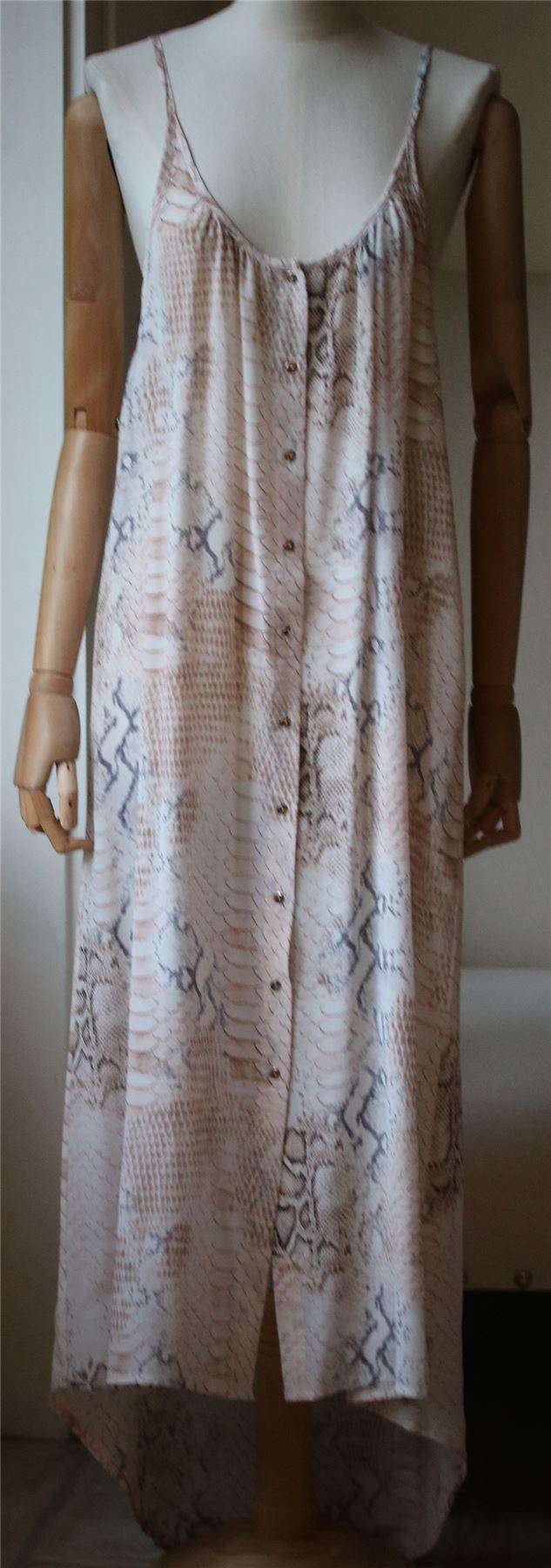 MELISSA ODABASH AVA LIZARD-PRINT BACKLESS SILK DRESS ONE SIZE - Image 3
