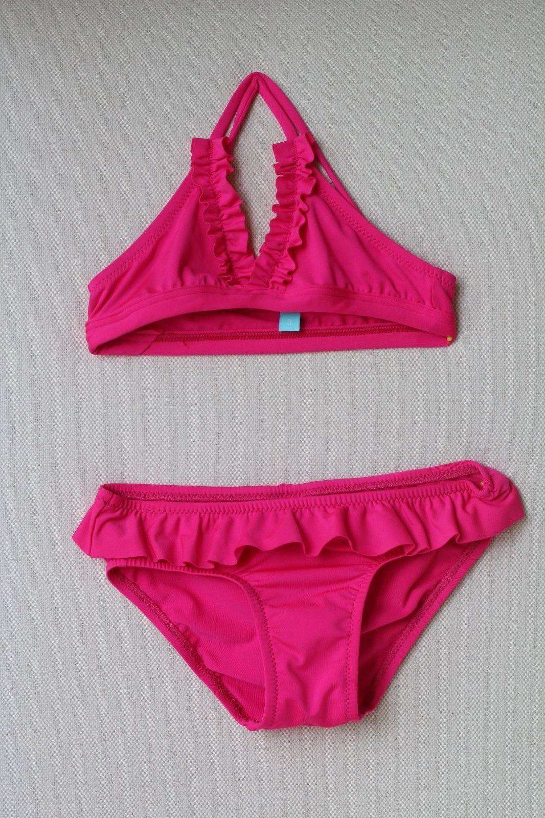 MELISSA ODABASH BABY GIRLS KIDS PINK NEW YORK CROSS-BACK BIKINI 4 YEARS - Image 4