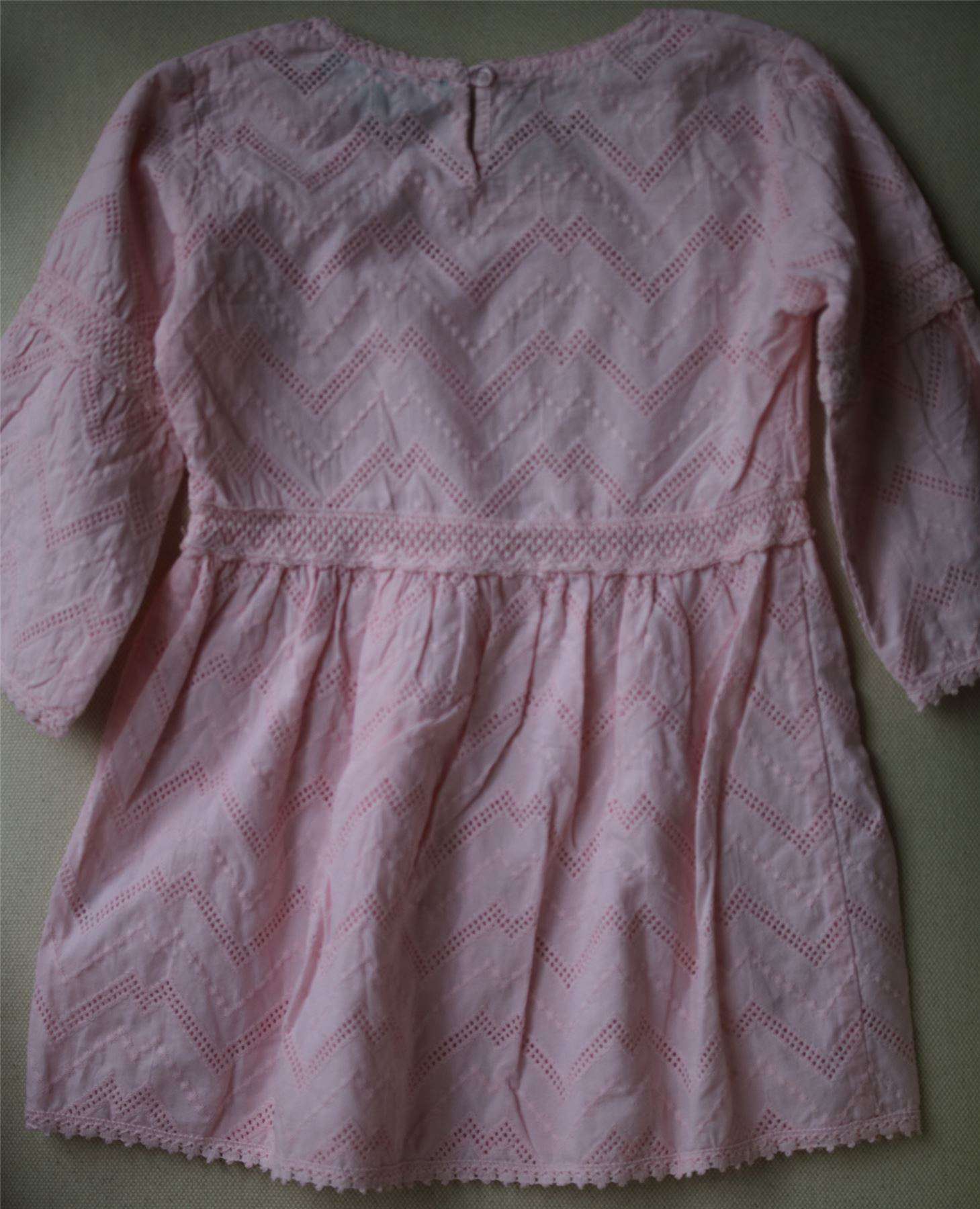 MELISSA ODABASH BABY GIRLS PINK ZIG ZAG CROCHET DRESS 2 YEARS - Image 2