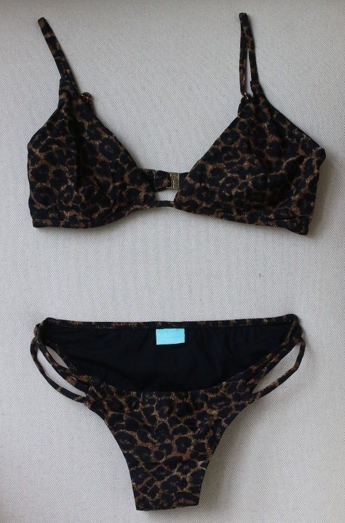 MELISSA ODABASH BALI LEOPARD-PRINT TRIANGLE BIKINI UK 10/14 - Image 2