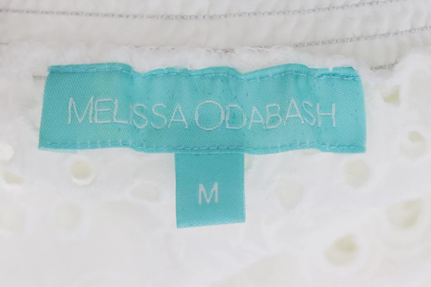 MELISSA ODABASH BANDEAU BRODERIE ANGLAISE COTTON MINI DRESS MEDUIM - Image 5