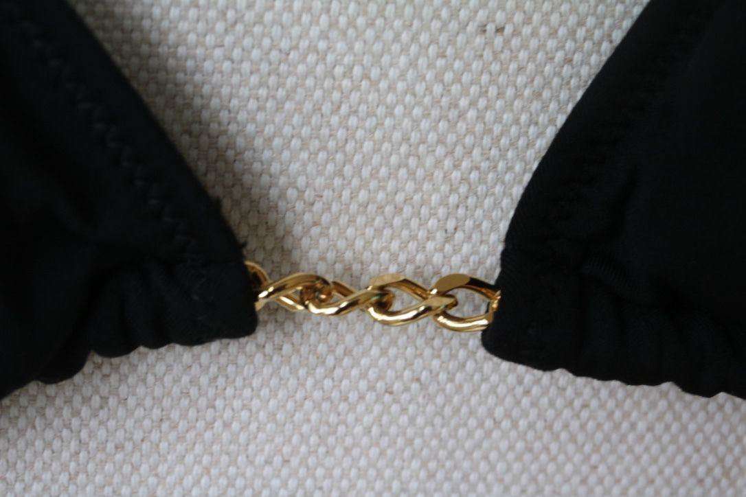 MELISSA ODABASH BLACK CHAIN BIKINI UK 8/10 - Image 5