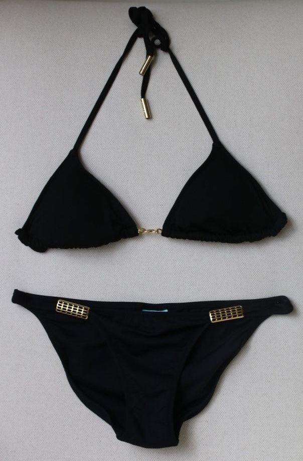 MELISSA ODABASH BLACK CHAIN BIKINI UK 8/10 - Image 6