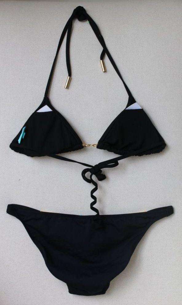 MELISSA ODABASH BLACK CHAIN BIKINI UK 8/10 - Image 8