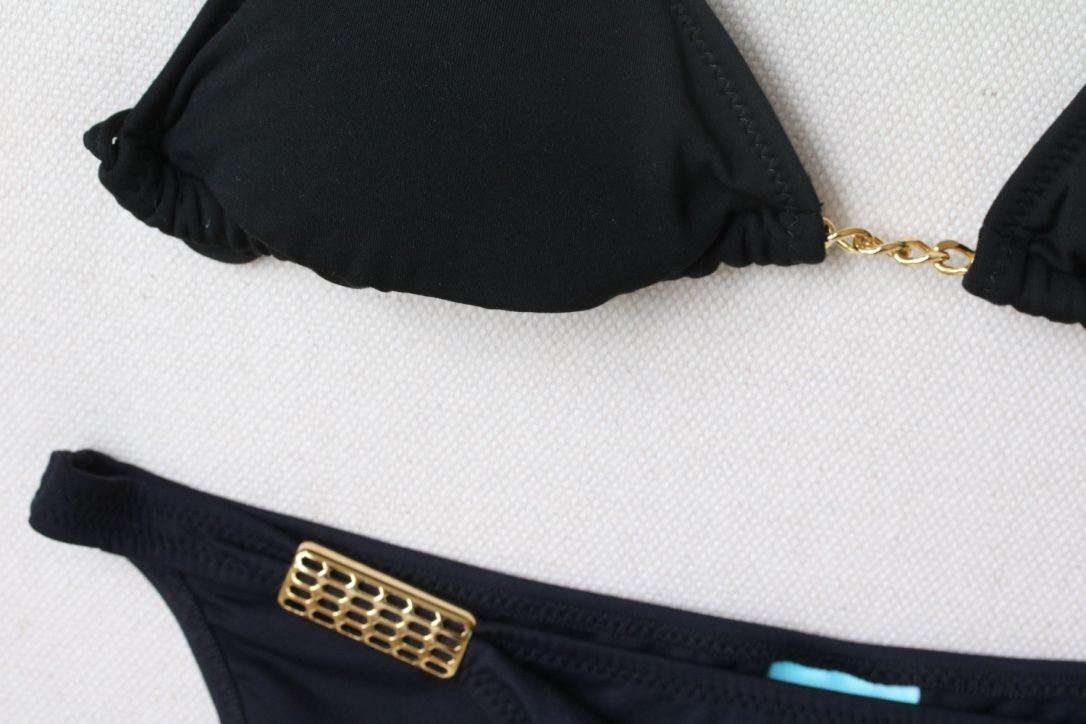 MELISSA ODABASH BLACK CHAIN BIKINI UK 8/10 - Image 9