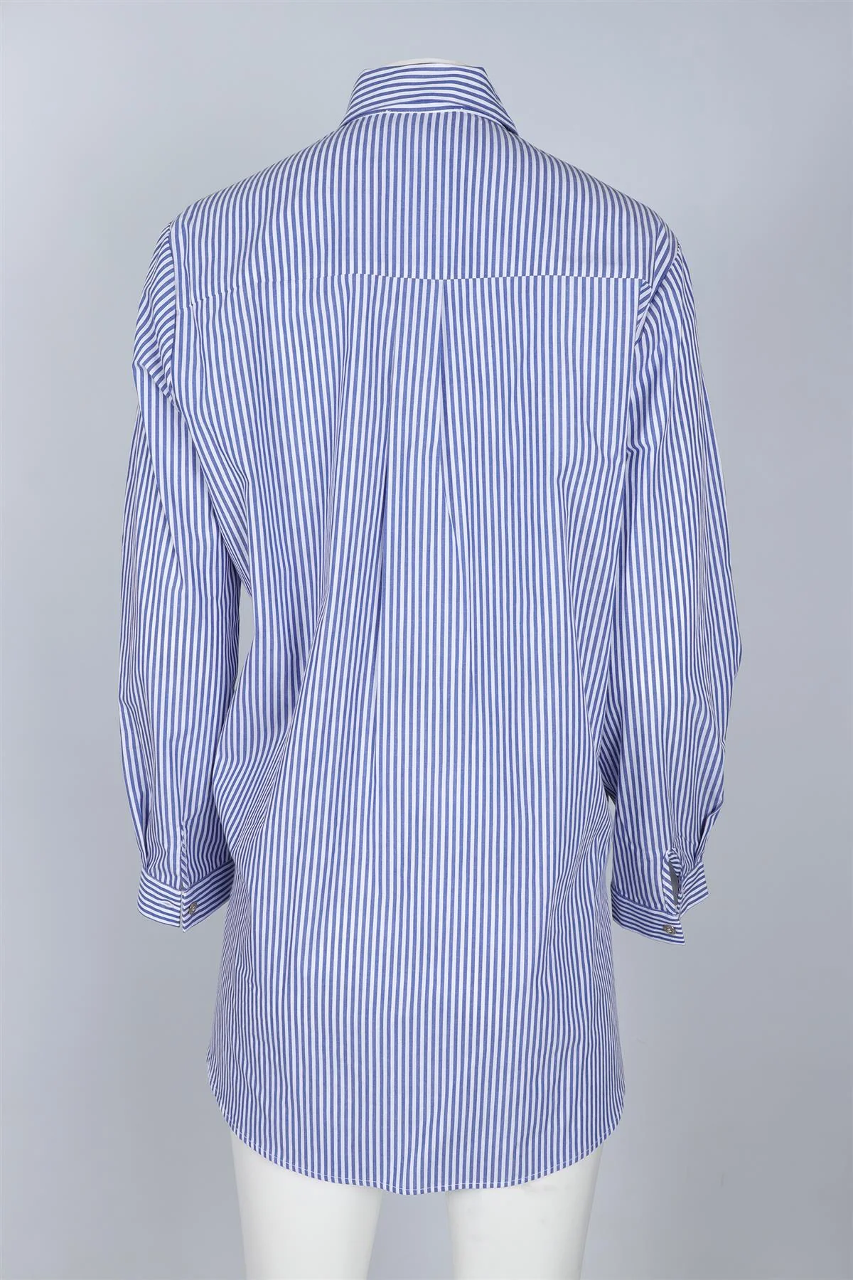 MELISSA ODABASH BLUE AND WHITE COTTON SHIRT MEDIUM - Image 4