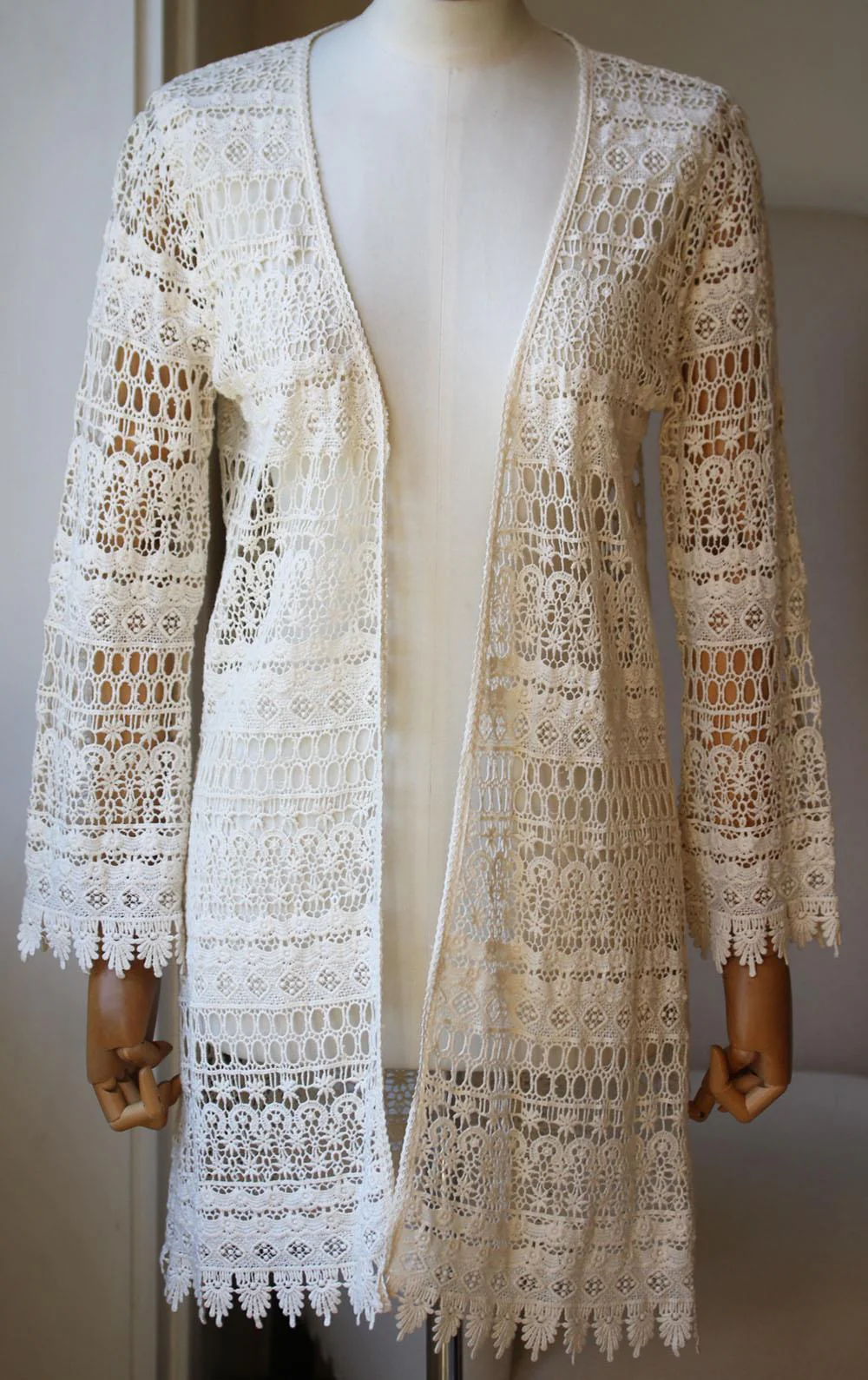 MELISSA ODABASH CAROLINE CROCHET COTTON ROBE SMALL - Image 2