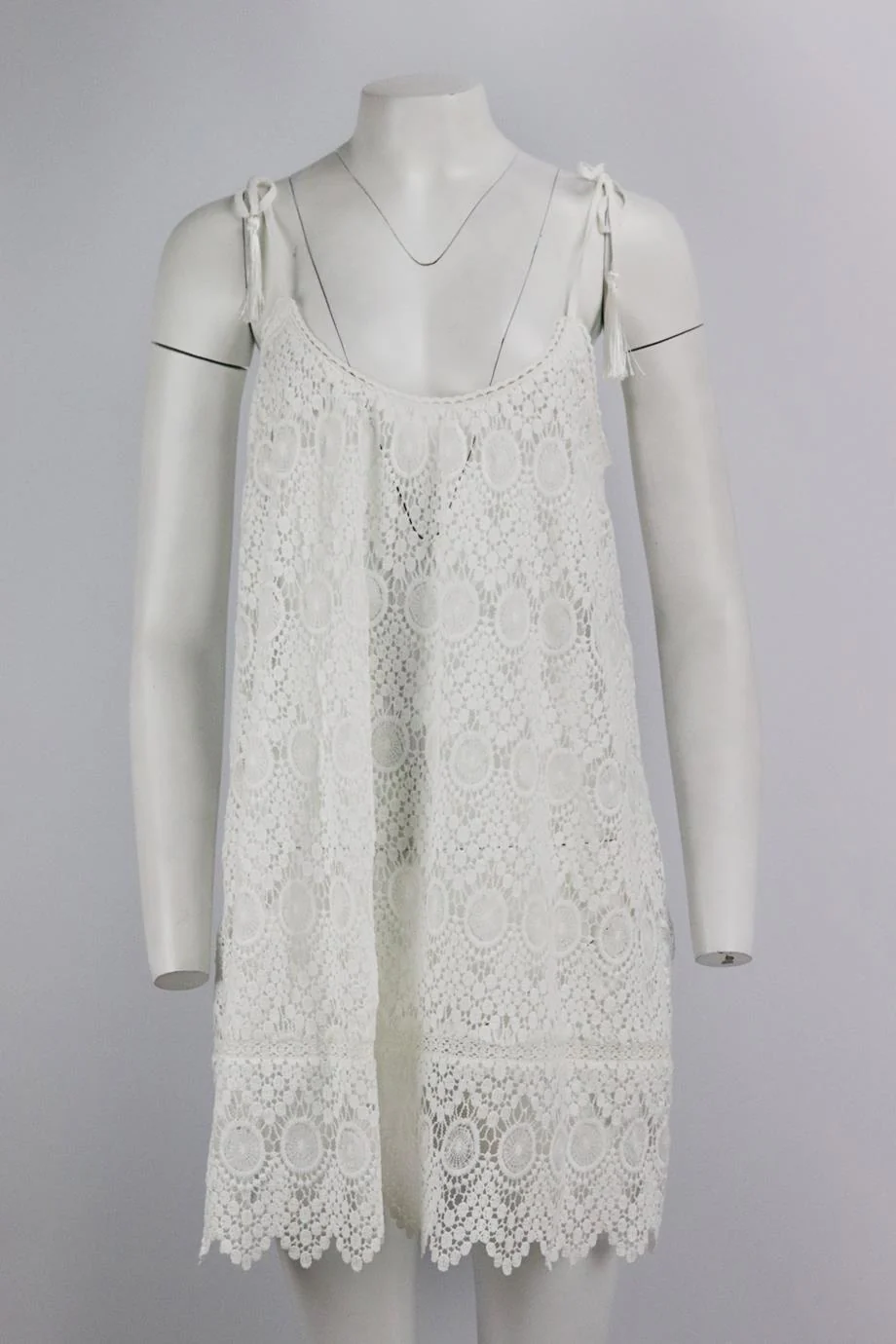 MELISSA ODABASH CROCHETED MINI DRESS ONE SIZE - Image 2