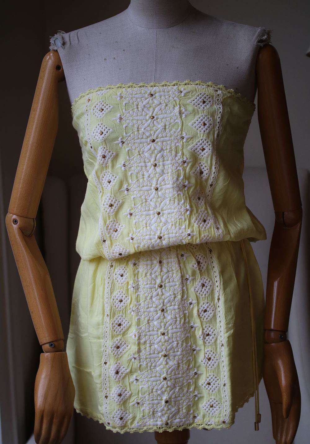 MELISSA ODABASH DRU EMBROIDERED BANDEAU DRESS SMALL - Image 2