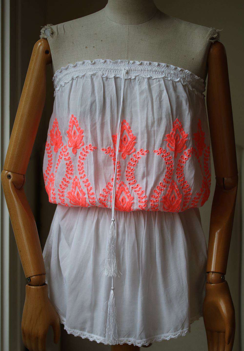 MELISSA ODABASH FRULEY CROCHET-TRIMMED EMBROIDERED DRESS SMALL - Image 3