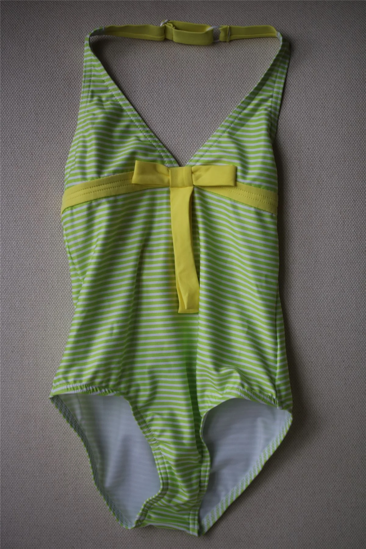 MELISSA ODABASH GIRLS MADDIE LIME GREEN STRIPE SWIMSUIT 4 YEARS - Image 2