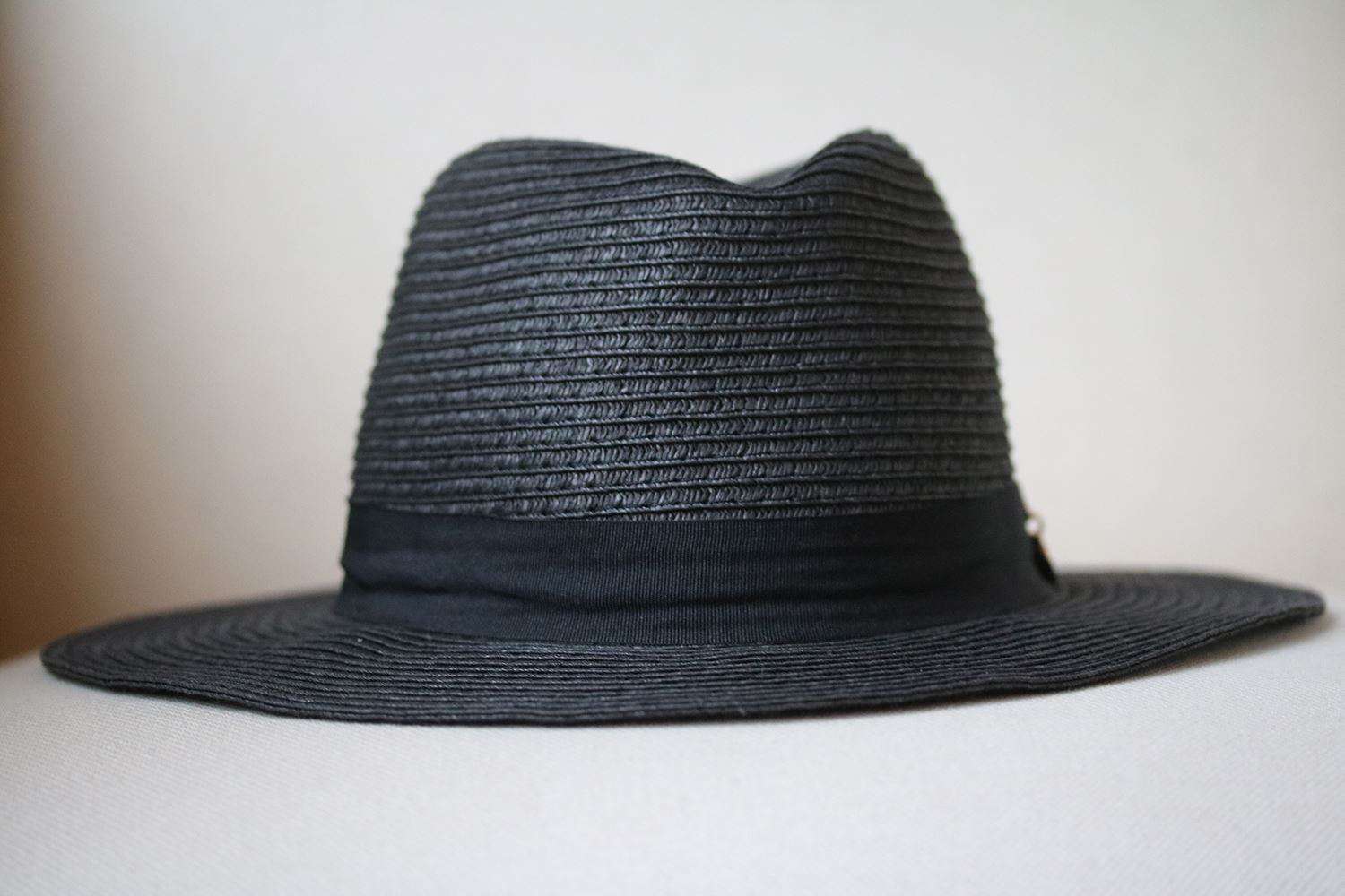 MELISSA ODABASH GROSGRAIN-TRIM WOVEN PAPER FEDORA HAT - Image 2