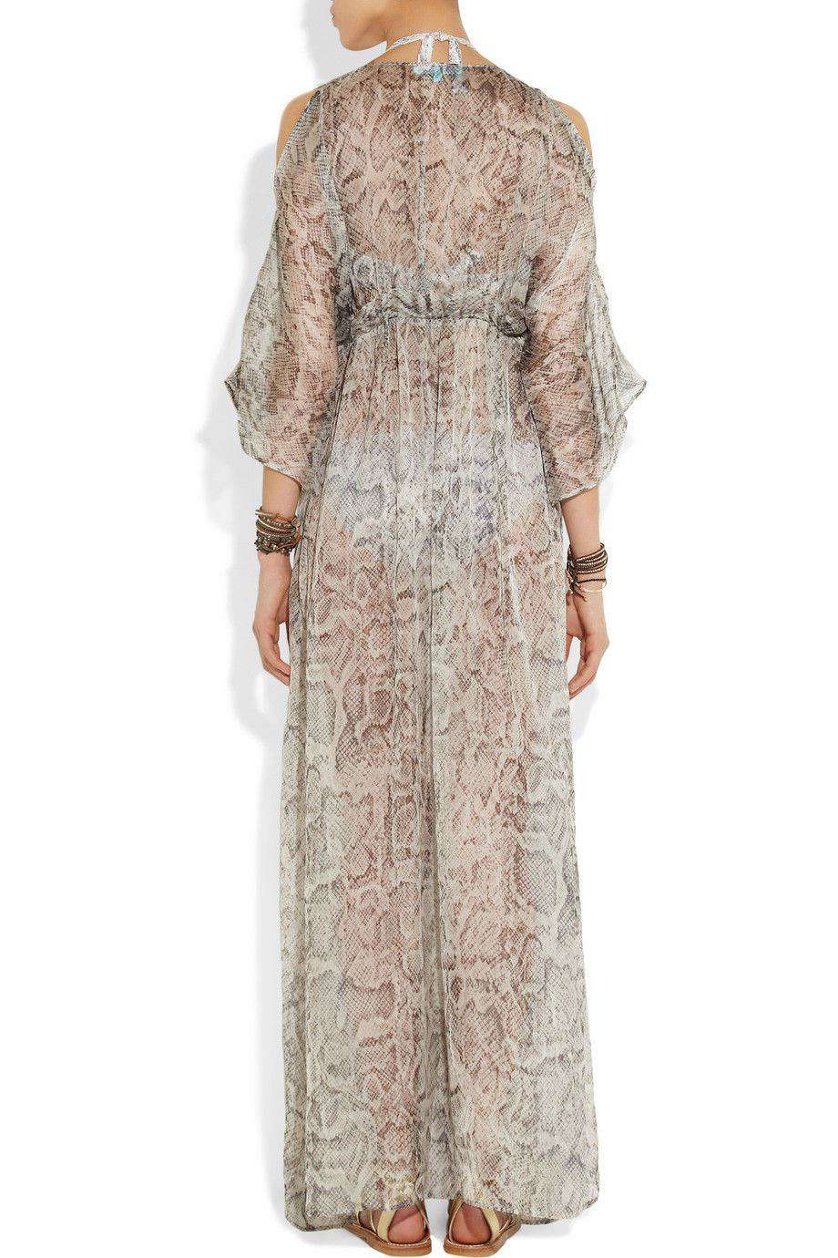 MELISSA ODABASH GWYNETH SILK COVERUP KAFTAN MAXI DRESS - Image 4