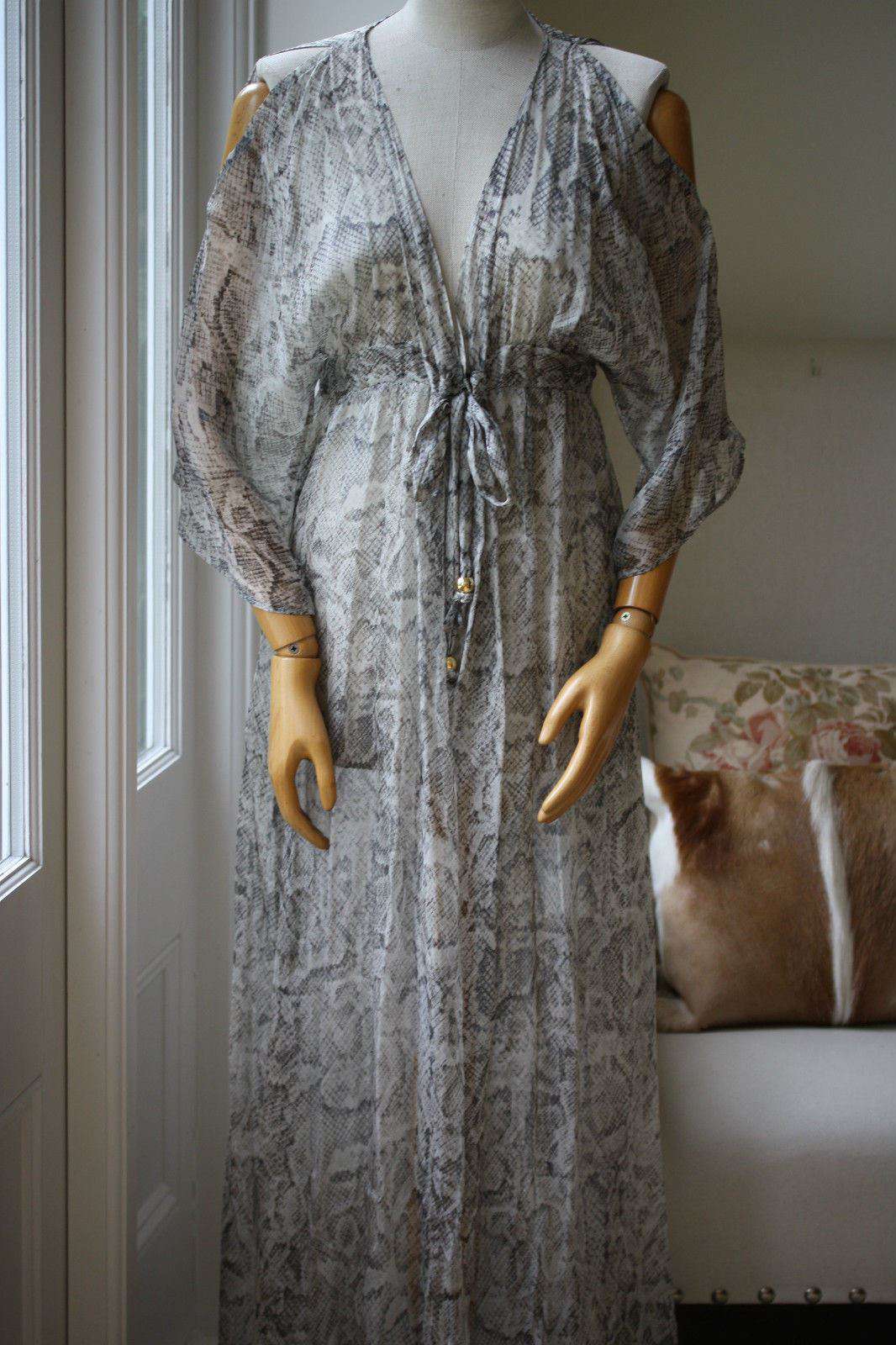 MELISSA ODABASH GWYNETH SILK COVERUP KAFTAN MAXI DRESS - Image 6