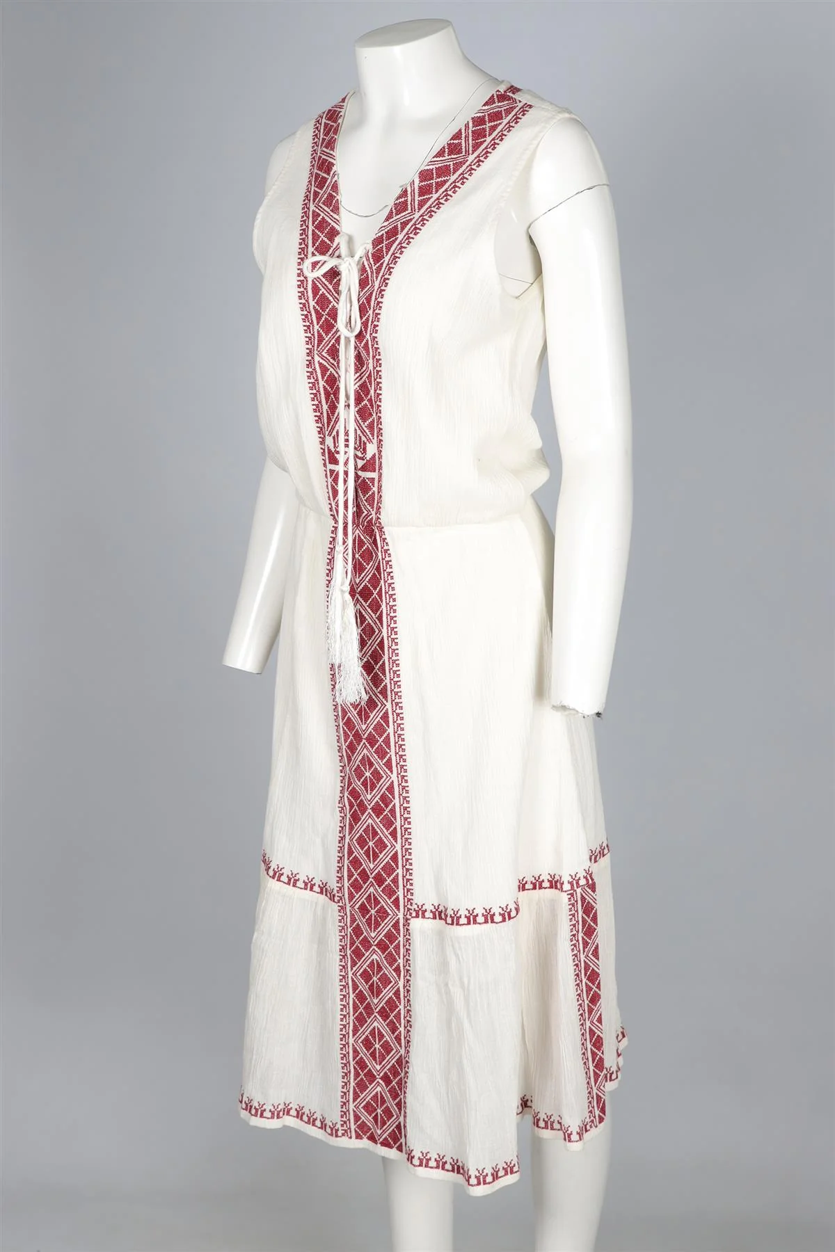 MELISSA ODABASH IVORY COTTON MAXI DRESS SMALL - Image 3