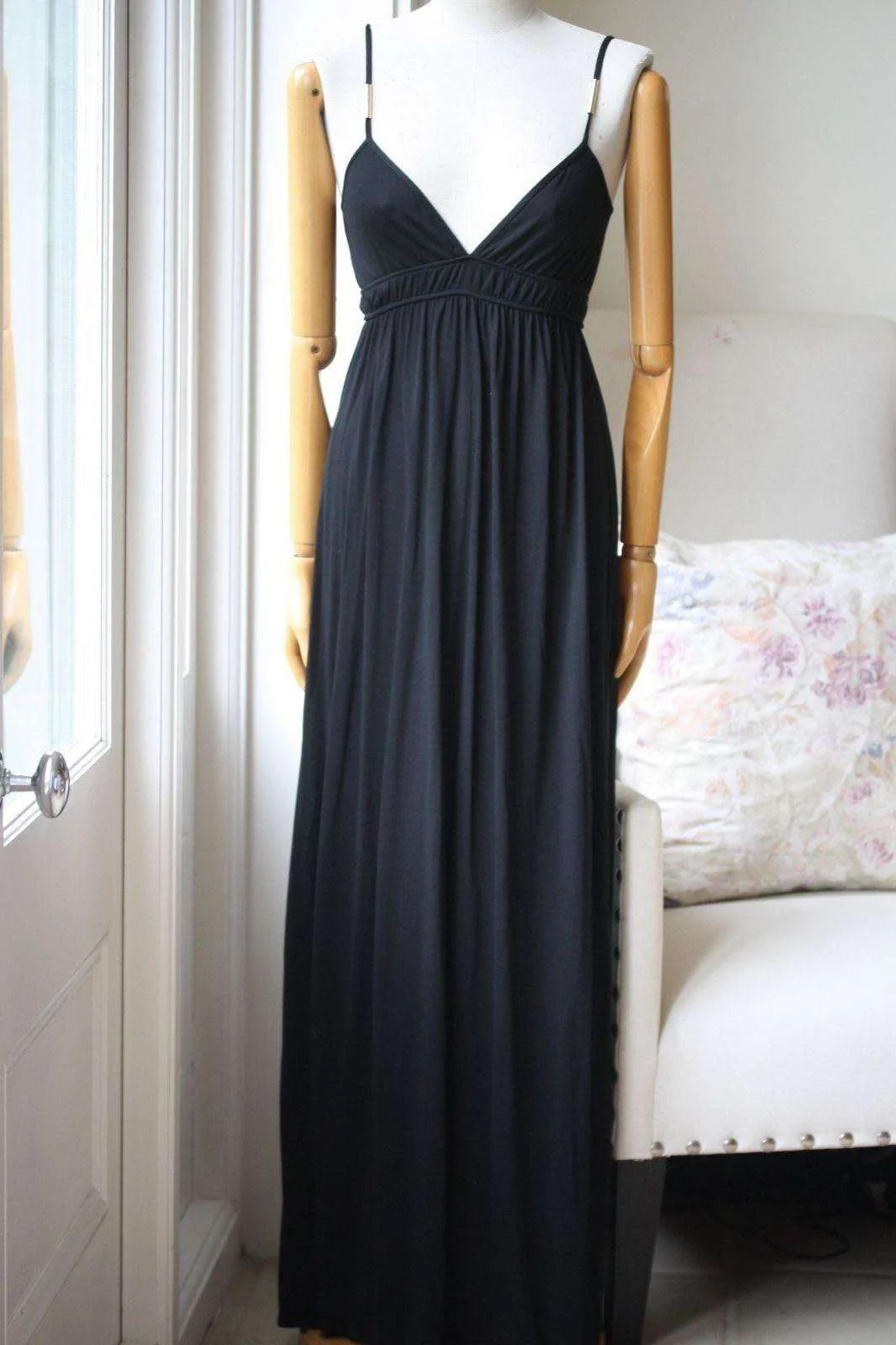 MELISSA ODABASH KATARINA BLACK MAXI DRESS UK 8 US 4 FR 36 - Image 5