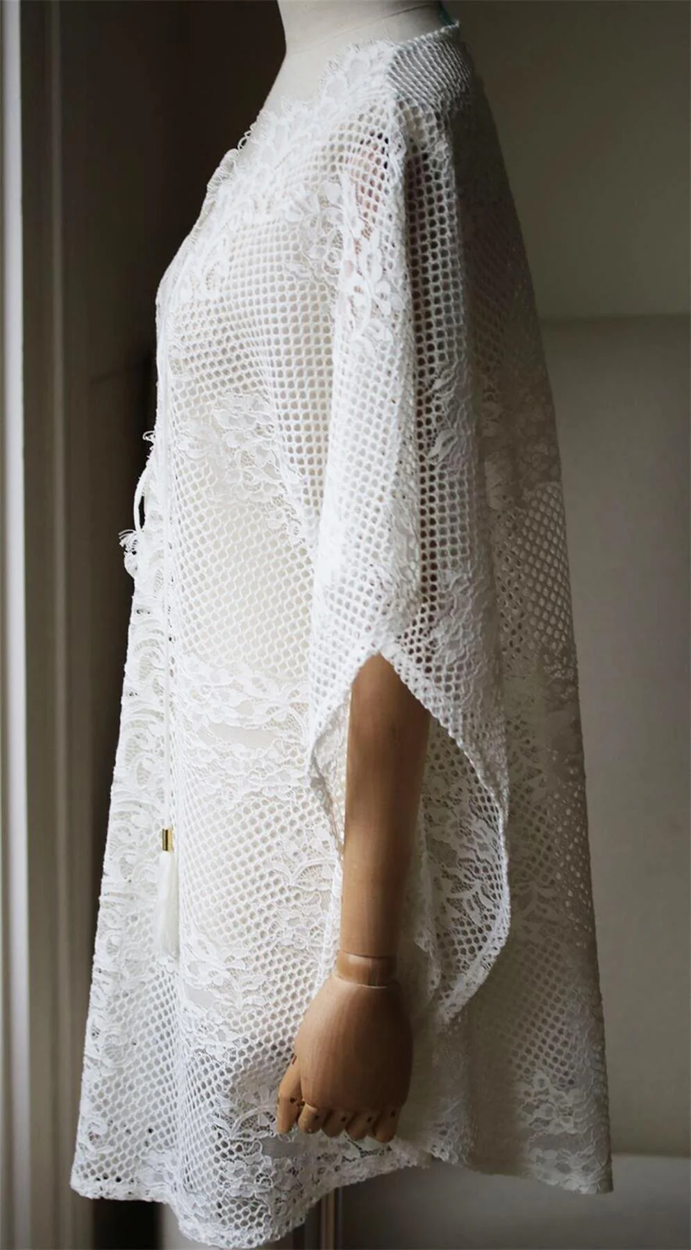 MELISSA ODABASH KATE COTTON BLEND LACE KAFTAN ONE SIZE - Image 3