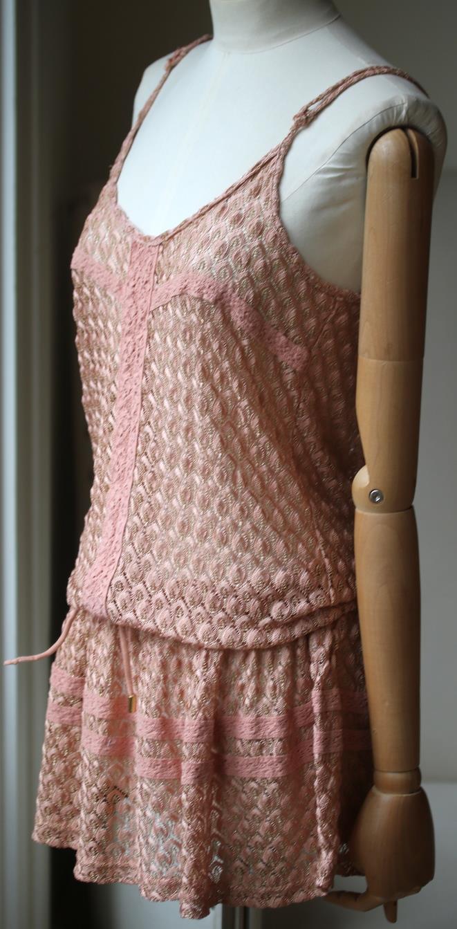 MELISSA ODABASH KHLOE CROCHET KNIT MINI DRESS MEDIUM - Image 3