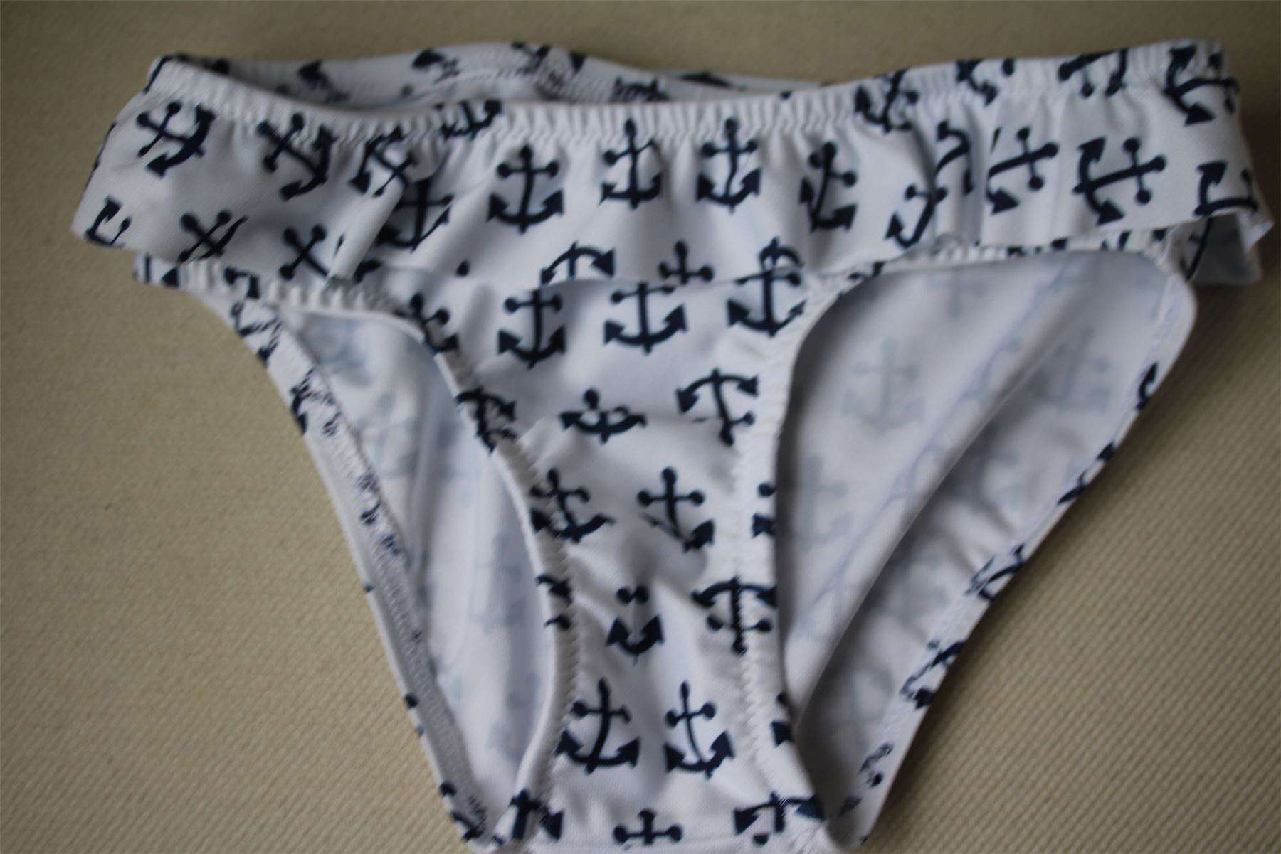 MELISSA ODABASH KIDS NAVY BLUE ANCHOR RUFFLE BIKINI 4 YEARS - Image 4