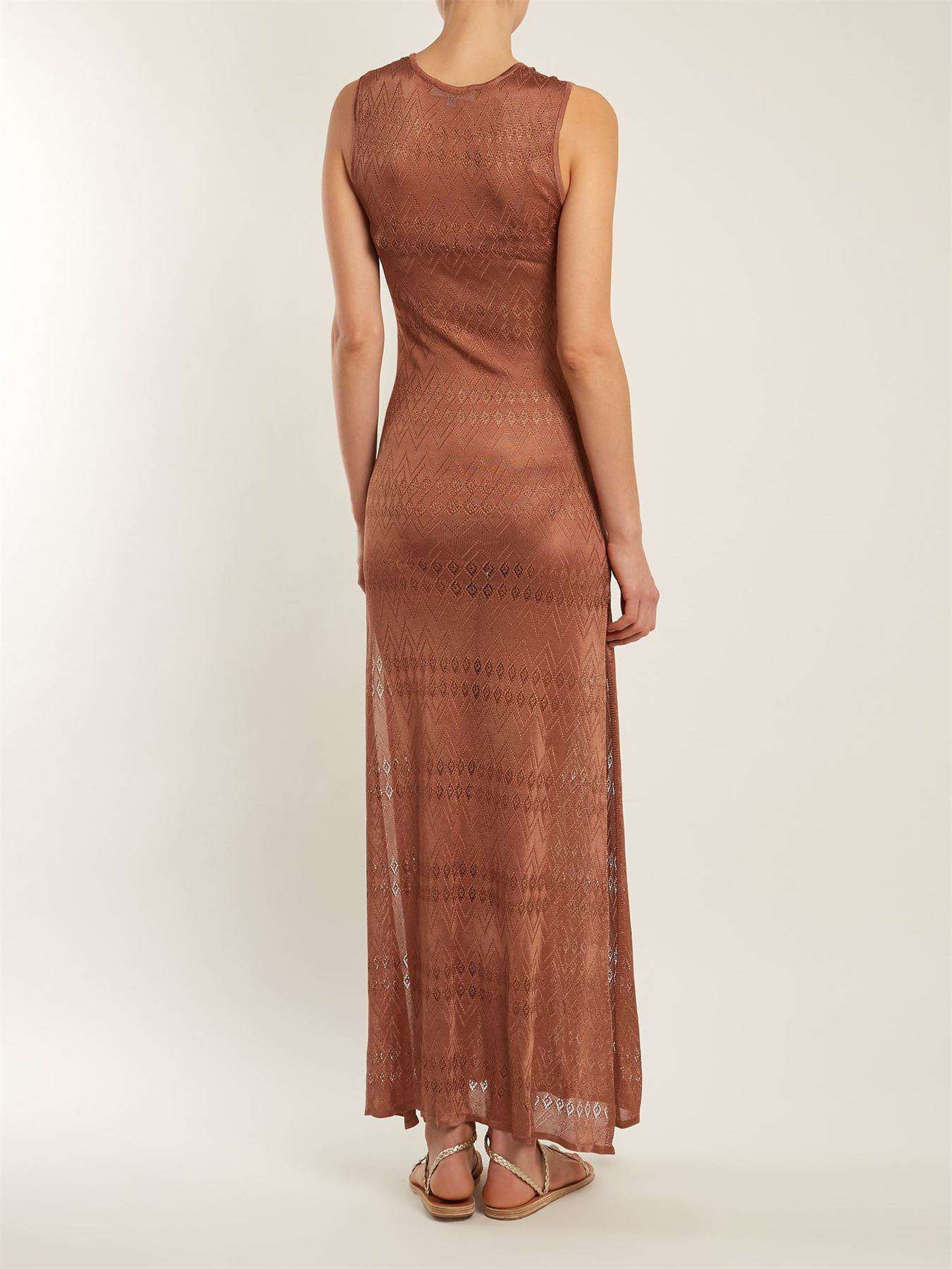 MELISSA ODABASH KOURTNEY LACE-UP POINTELLE-KNIT MAXI DRESS SMALL - Image 2