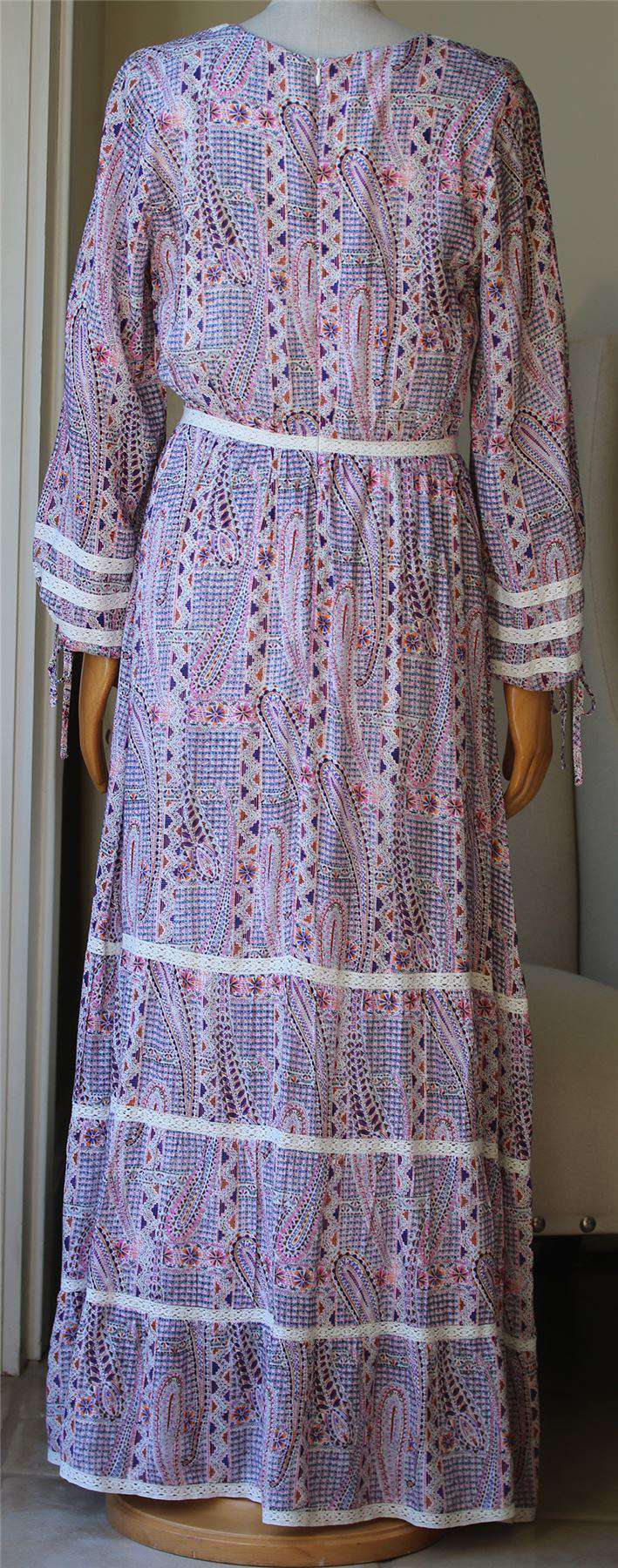 MELISSA ODABASH KRISTEN PAISLEY-PRINT LACE MAXI DRESS MEDIUM - Image 4