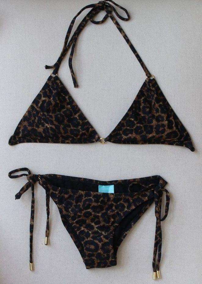 MELISSA ODABASH MONTE CARLO CHEETAH PRINT TRIANGLE BIKINI UK 10/UK 16 - Image 5