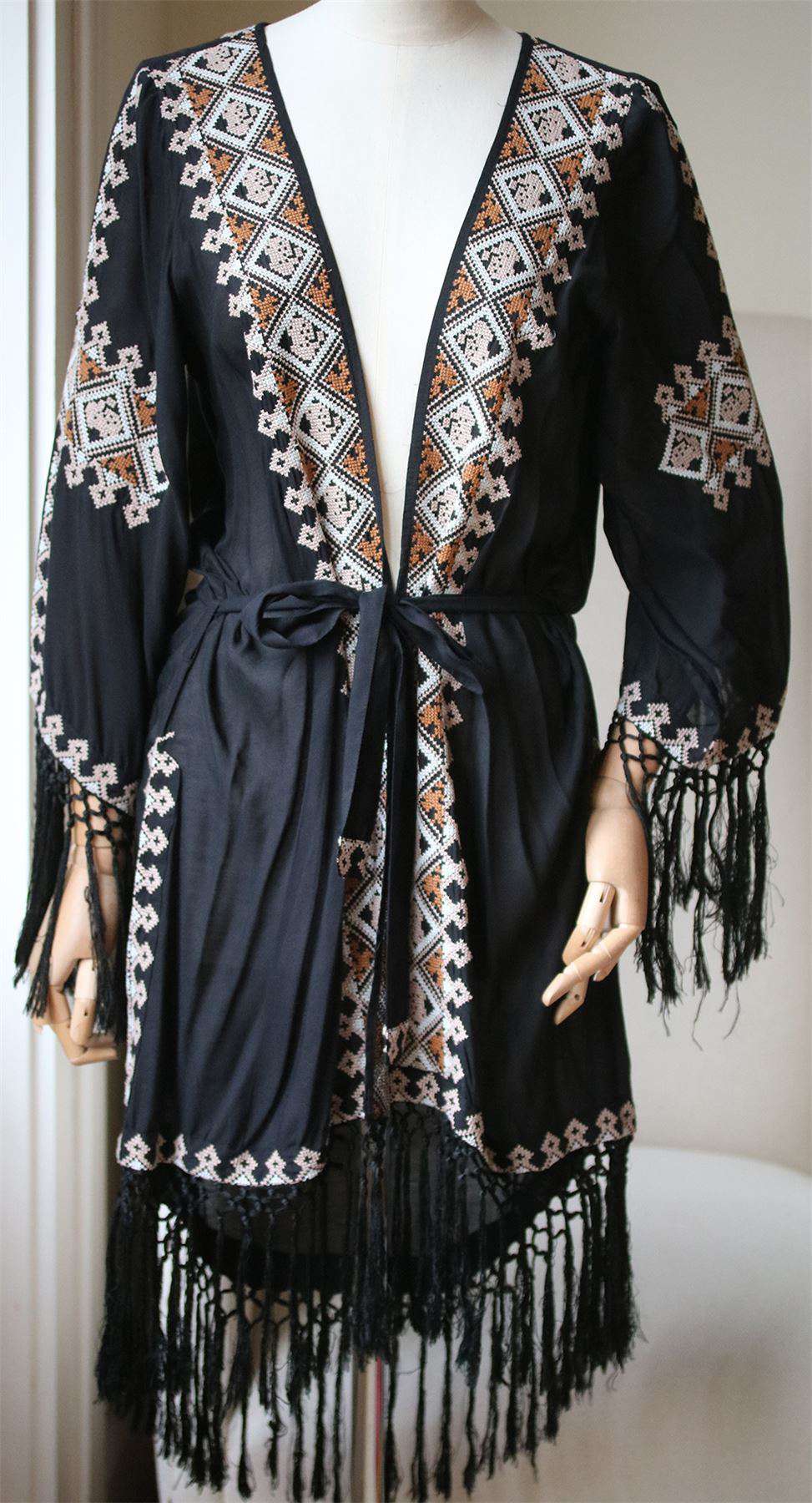 MELISSA ODABASH NIC EMBROIDERED KIMONO KAFTAN ONE SIZE - Image 2